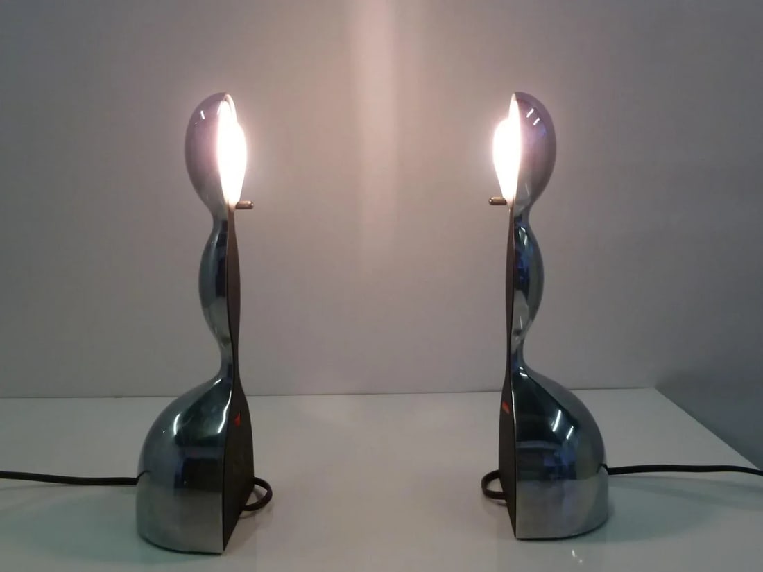 1993 Ilaria Gibertini for Nemo Space Age Modern Table Lamps, Italy - a Pair - 5
