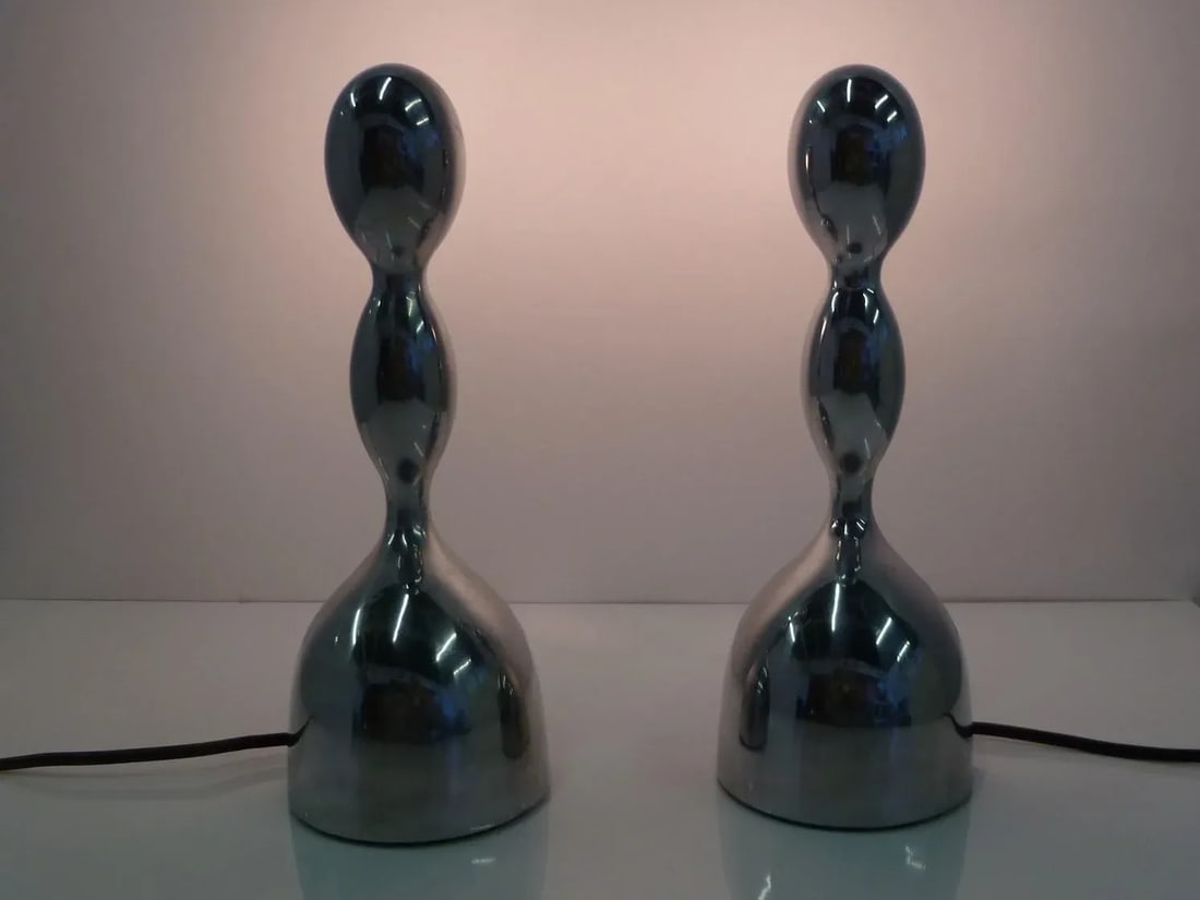 1993 Ilaria Gibertini for Nemo Space Age Modern Table Lamps, Italy - a Pair - 6