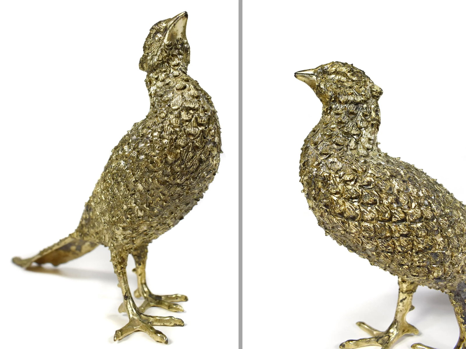 Vintage Silver Plated Male and Female Pheasant Long Tail Hunting Birds - a Pair - 12