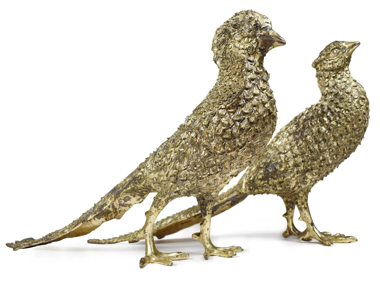Vintage Silver Plated Male and Female Pheasant Long Tail Hunting Birds - a Pair - 13