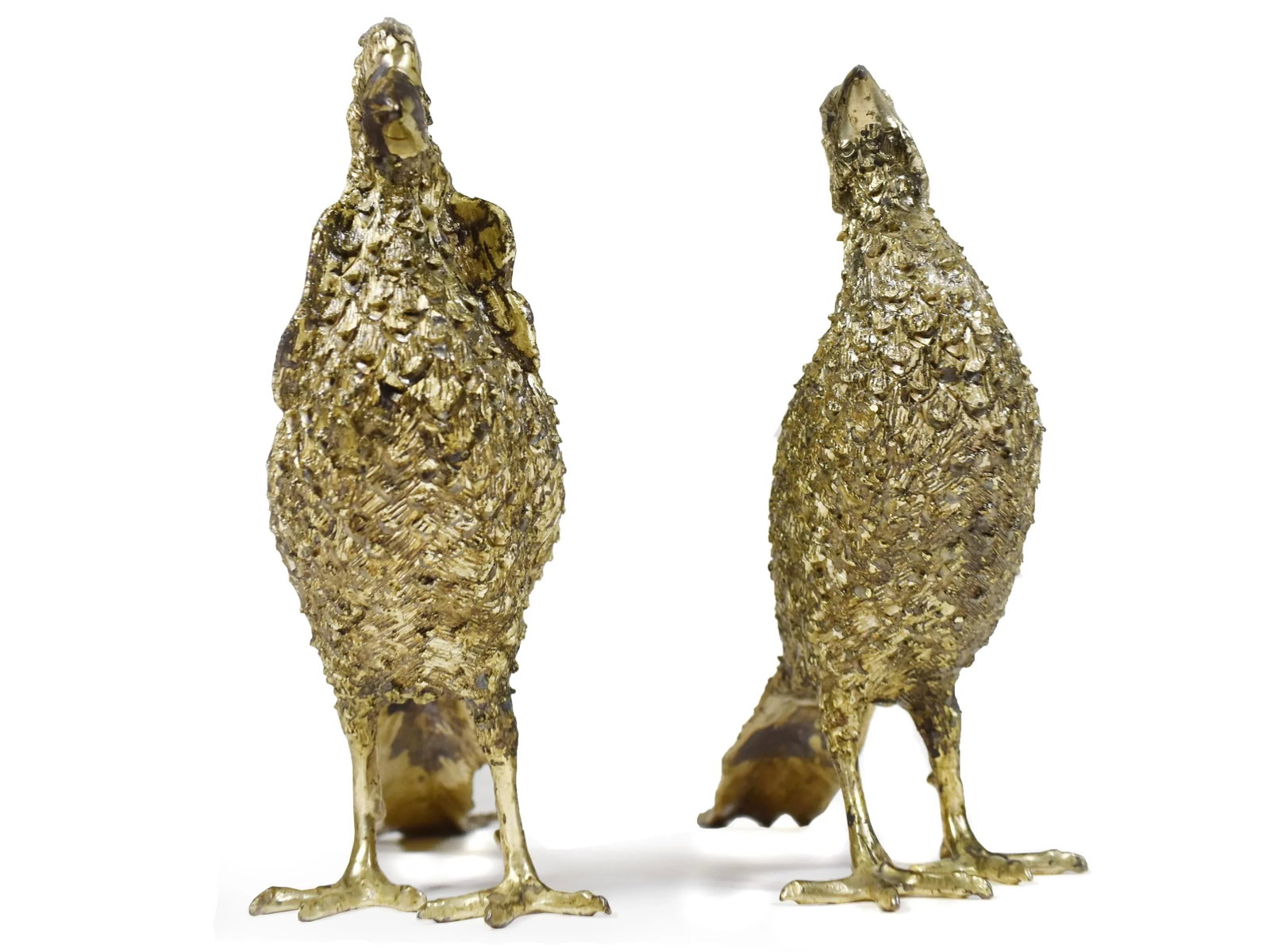 Vintage Silver Plated Male and Female Pheasant Long Tail Hunting Birds - a Pair - 5