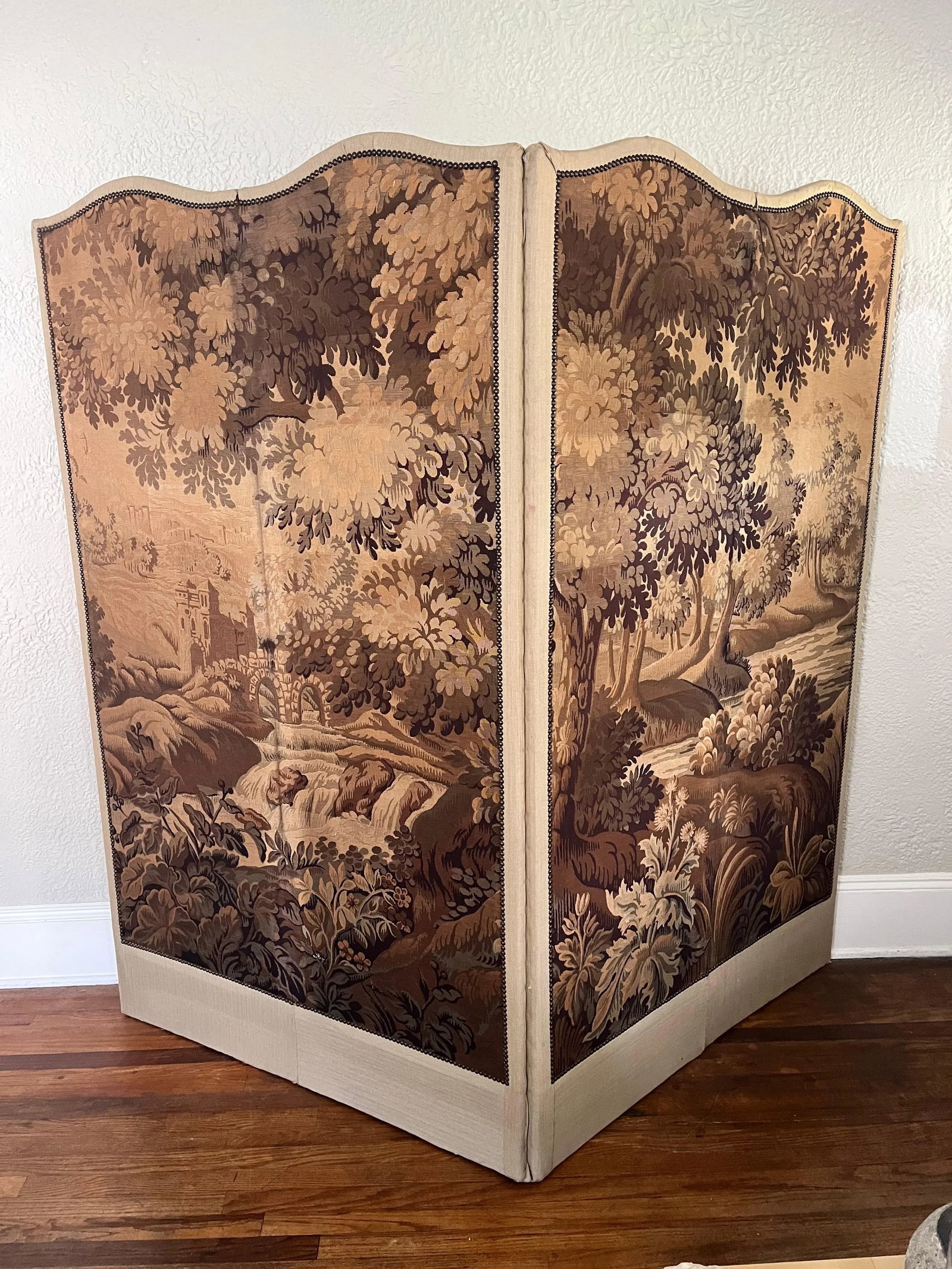 Vintage Tapestry Folding Screen - 2