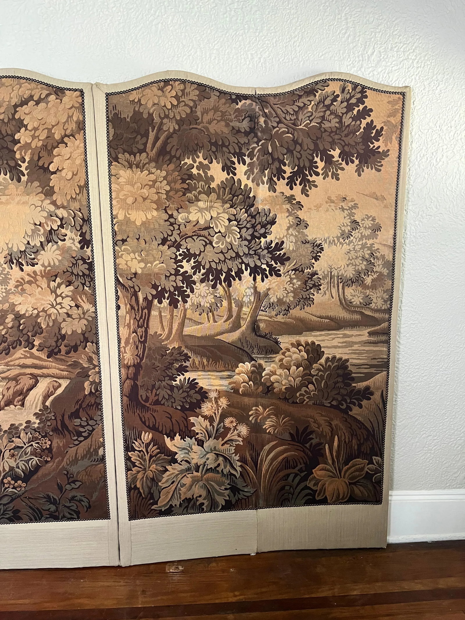 Vintage Tapestry Folding Screen - 6