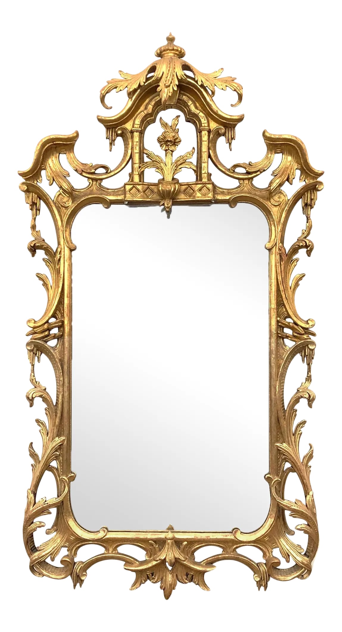 Late 19th Century English Chippendale Style Carved Giltwood Mirror (1 of 7)