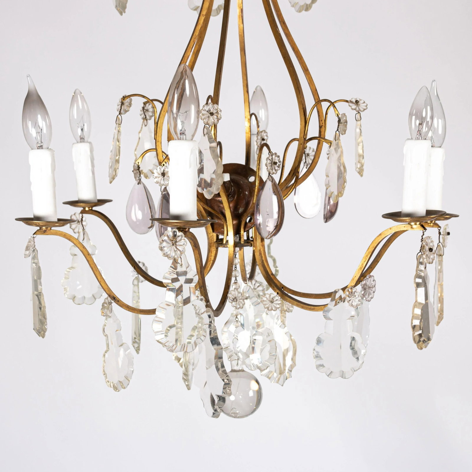 Late 19th Century French Scrolled Brass Chandelier - 3