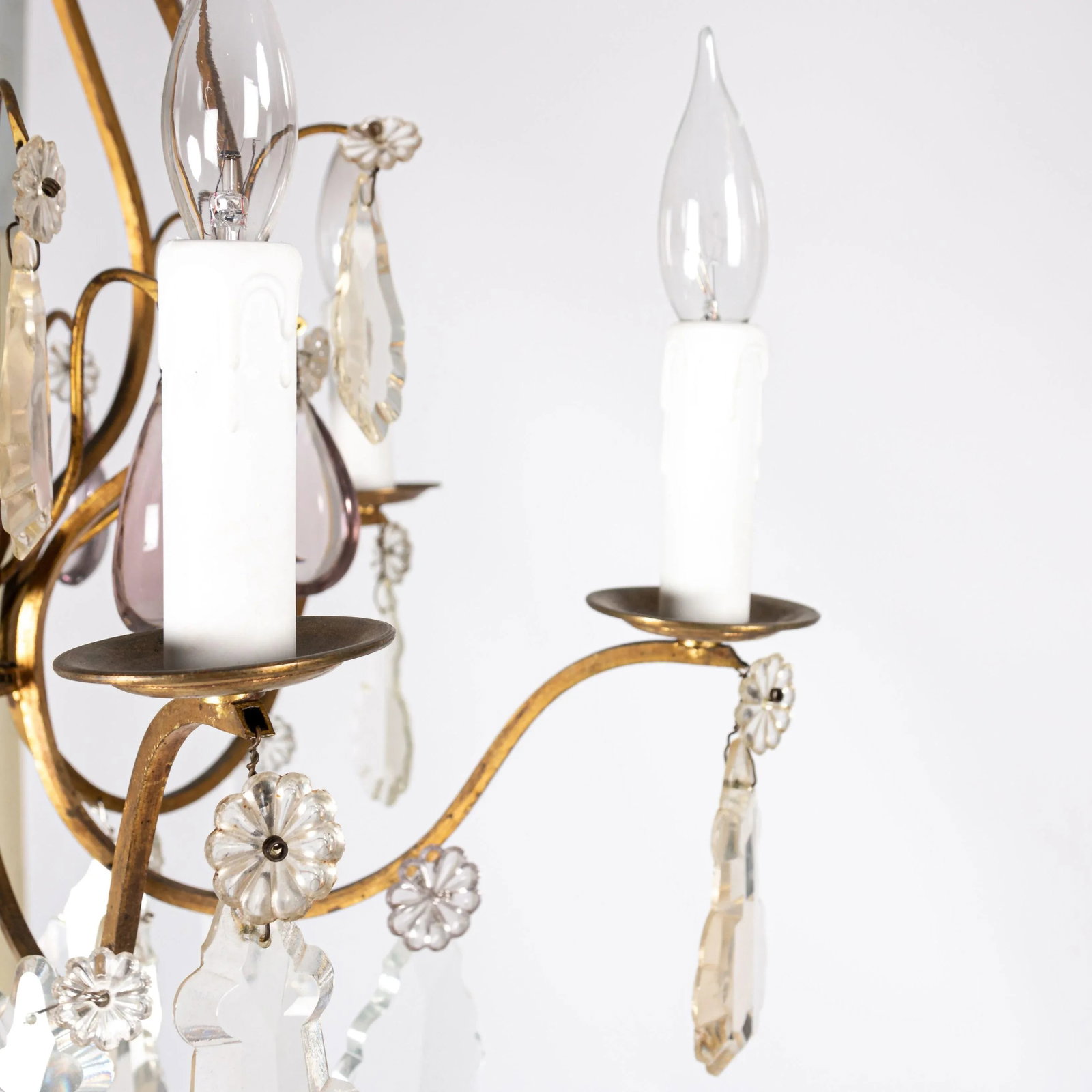 Late 19th Century French Scrolled Brass Chandelier - 4