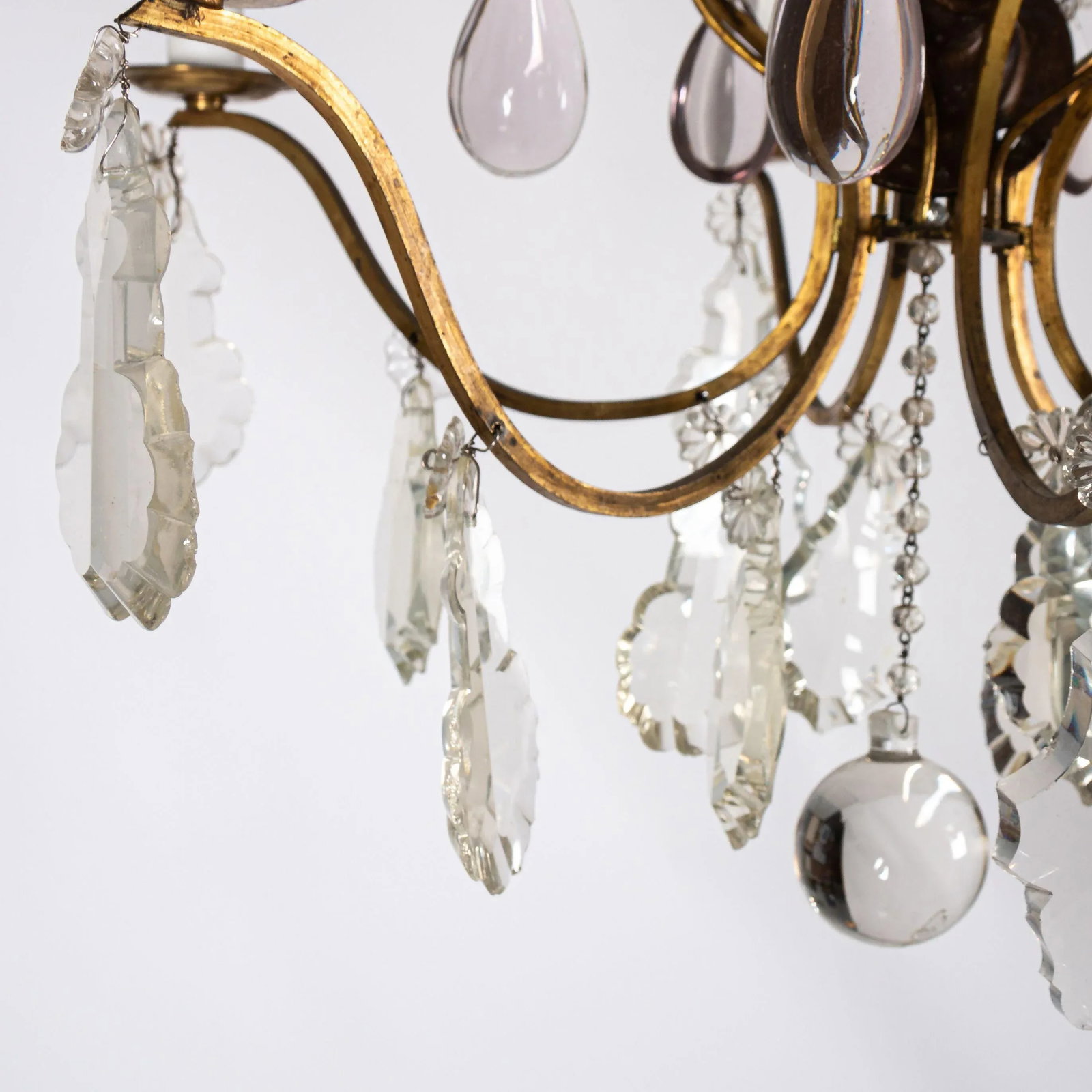 Late 19th Century French Scrolled Brass Chandelier - 7