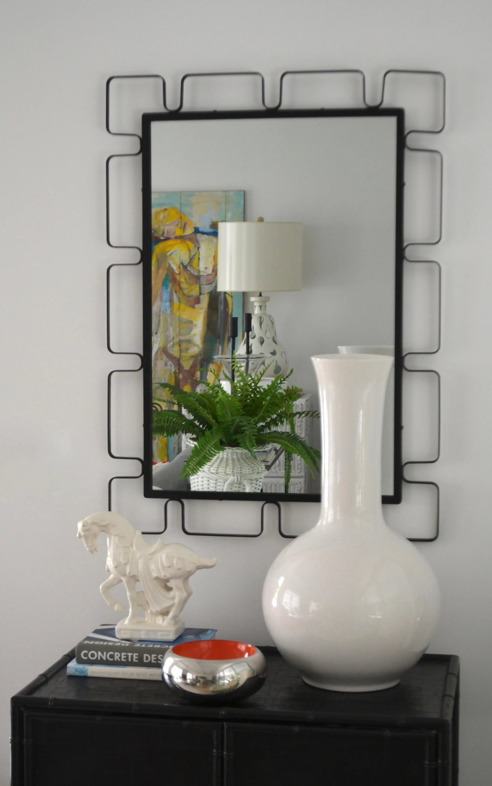 1950s Mid-Century Wrought Iron Wall Mirror - 12