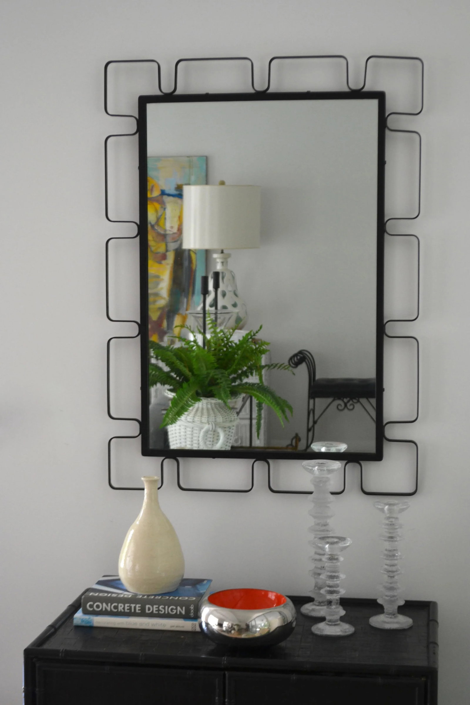 1950s Mid-Century Wrought Iron Wall Mirror - 2