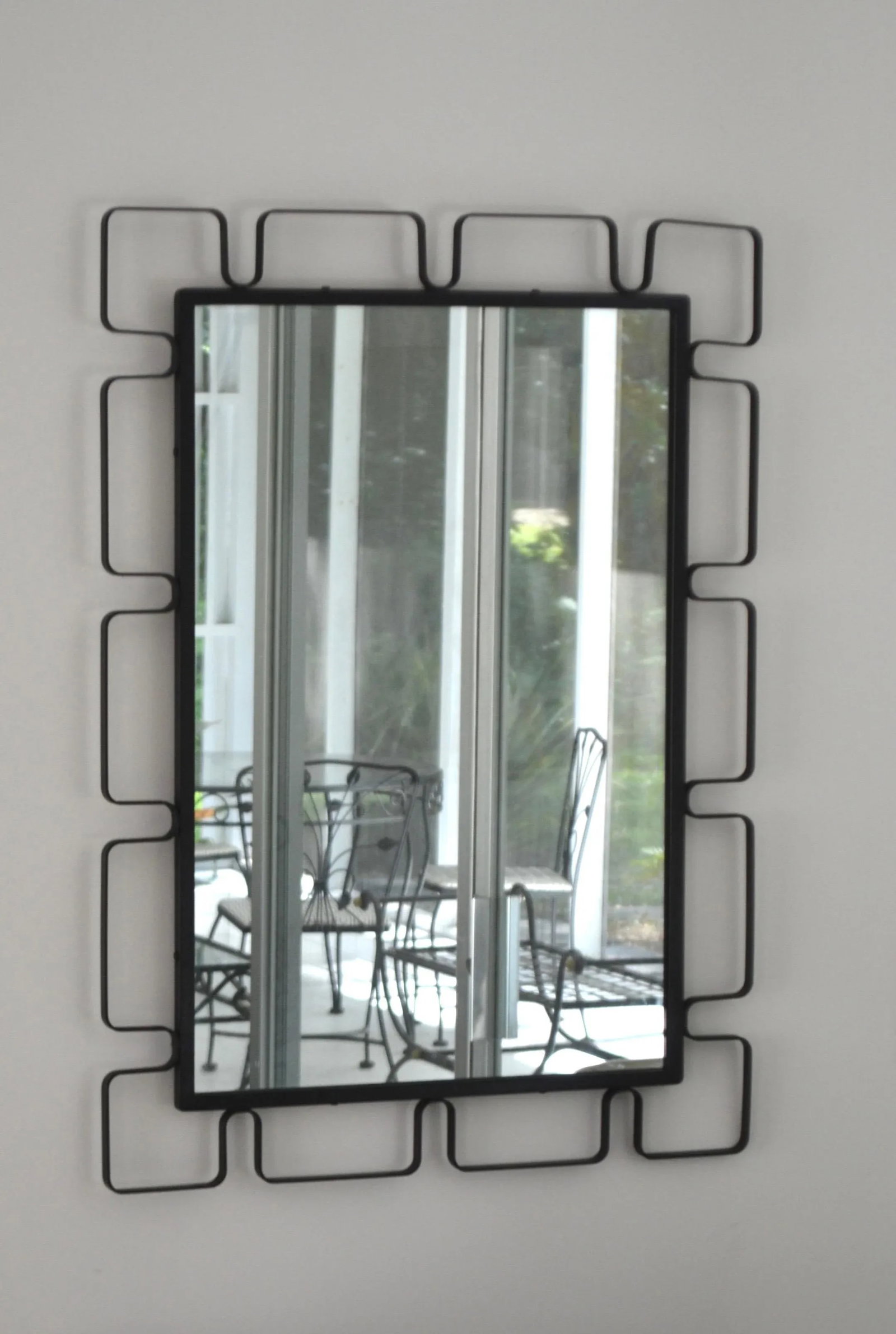 1950s Mid-Century Wrought Iron Wall Mirror - 4