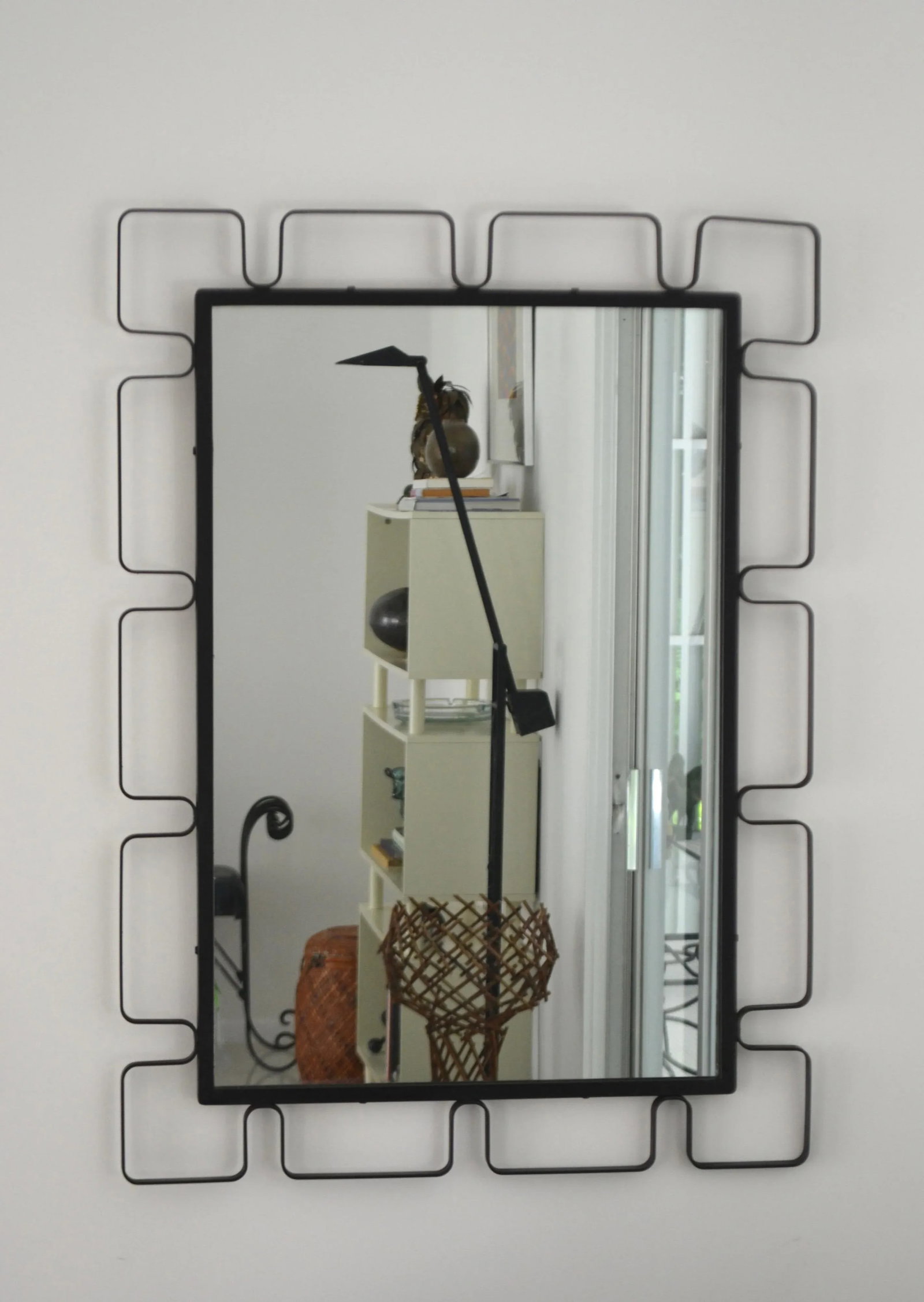 1950s Mid-Century Wrought Iron Wall Mirror - 5