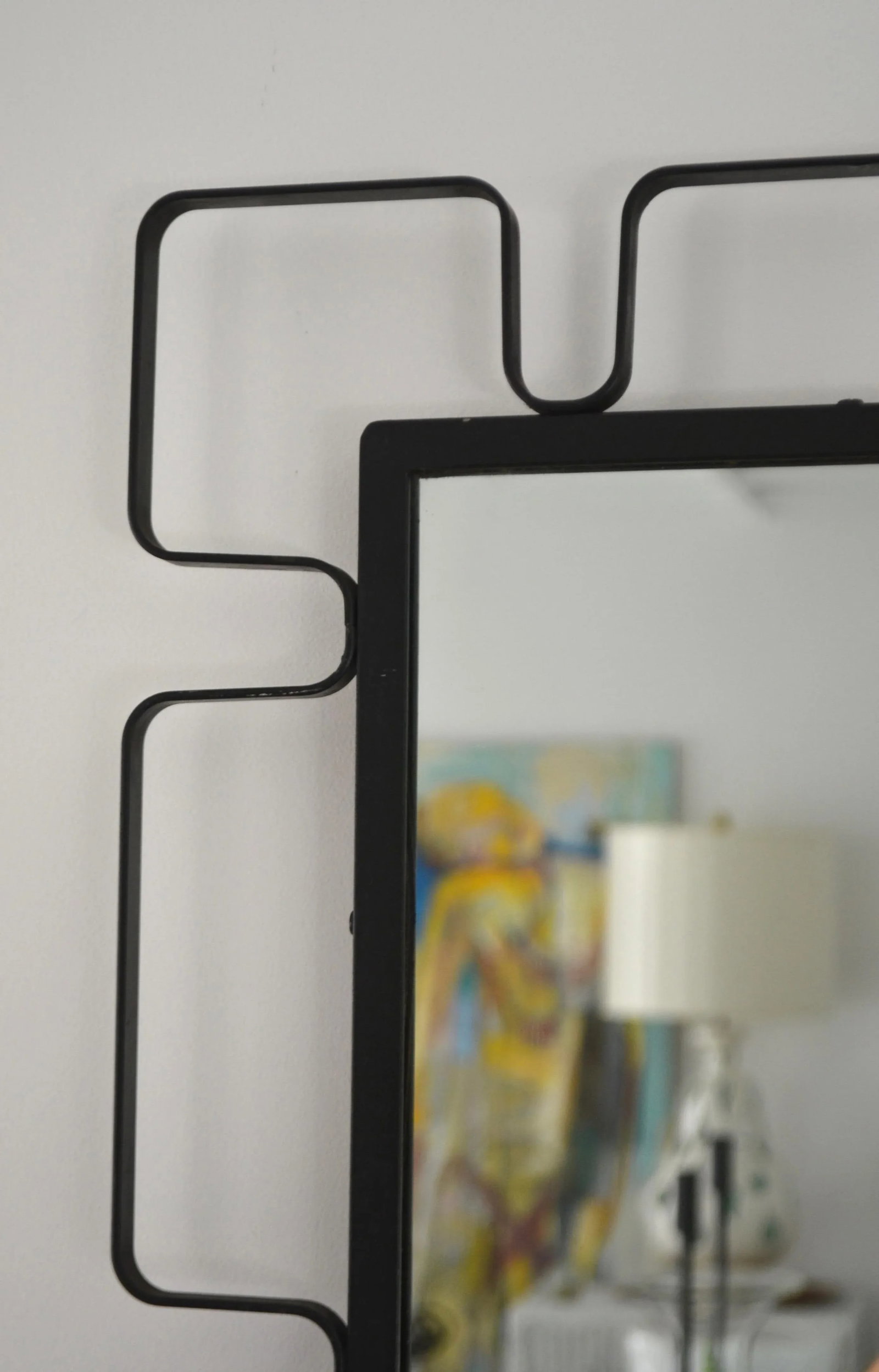 1950s Mid-Century Wrought Iron Wall Mirror - 6