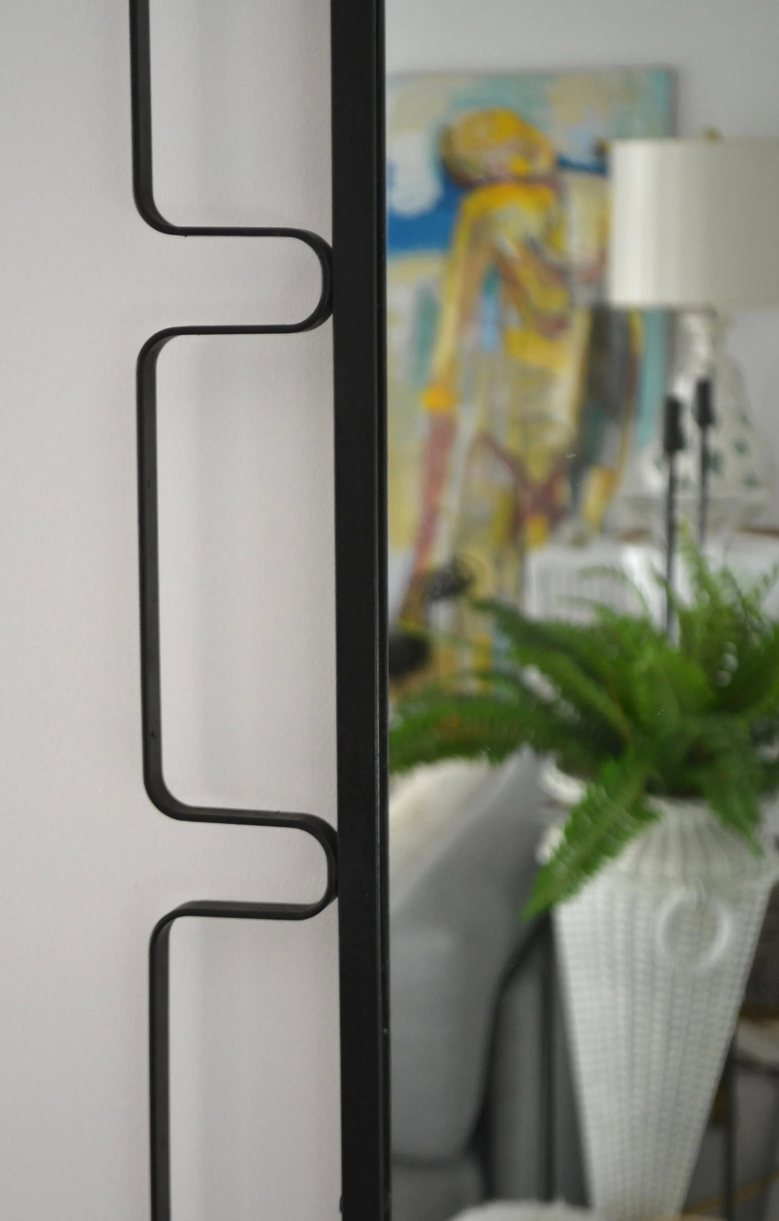 1950s Mid-Century Wrought Iron Wall Mirror - 7