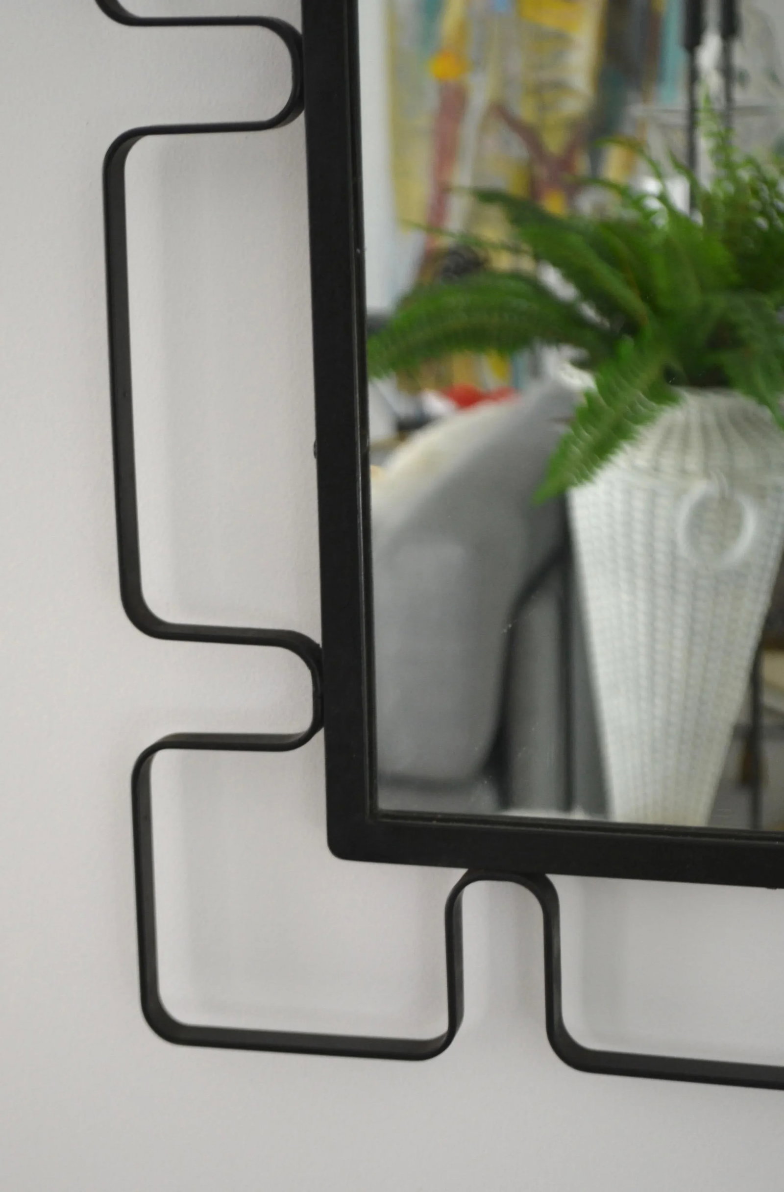 1950s Mid-Century Wrought Iron Wall Mirror - 8