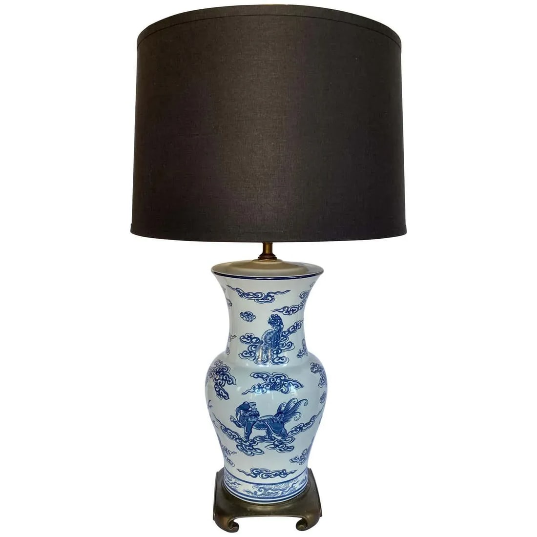 Blue and White Chinoiserie Porcelain Ginger Jar Table Lamp - 2