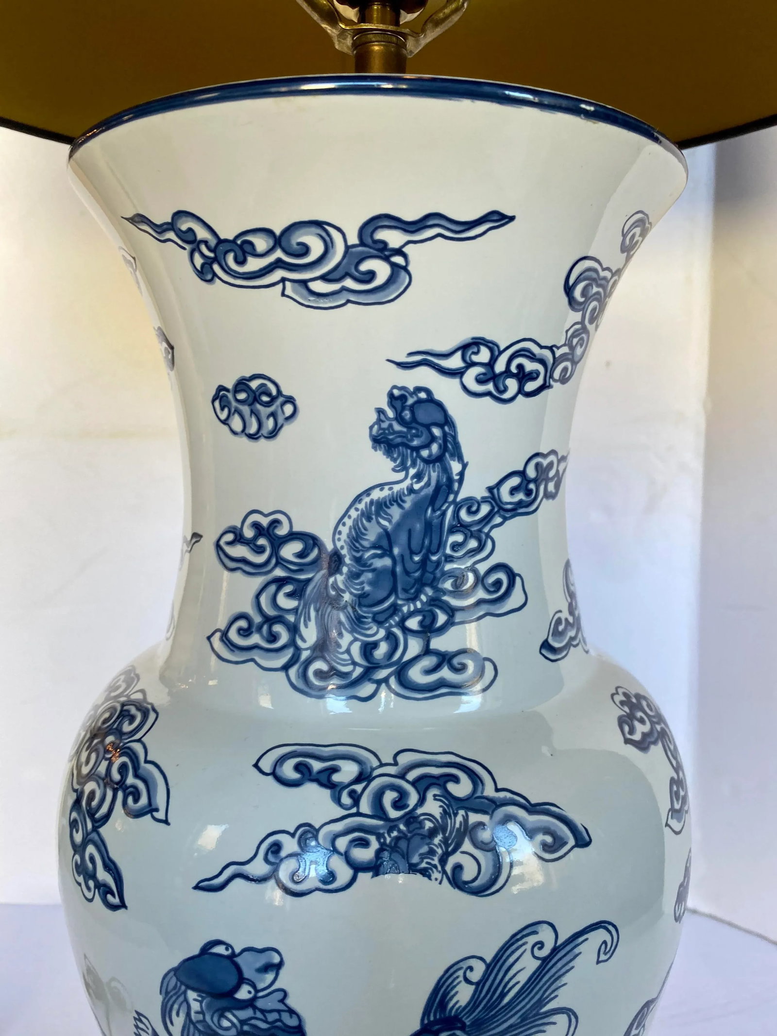 Blue and White Chinoiserie Porcelain Ginger Jar Table Lamp - 4