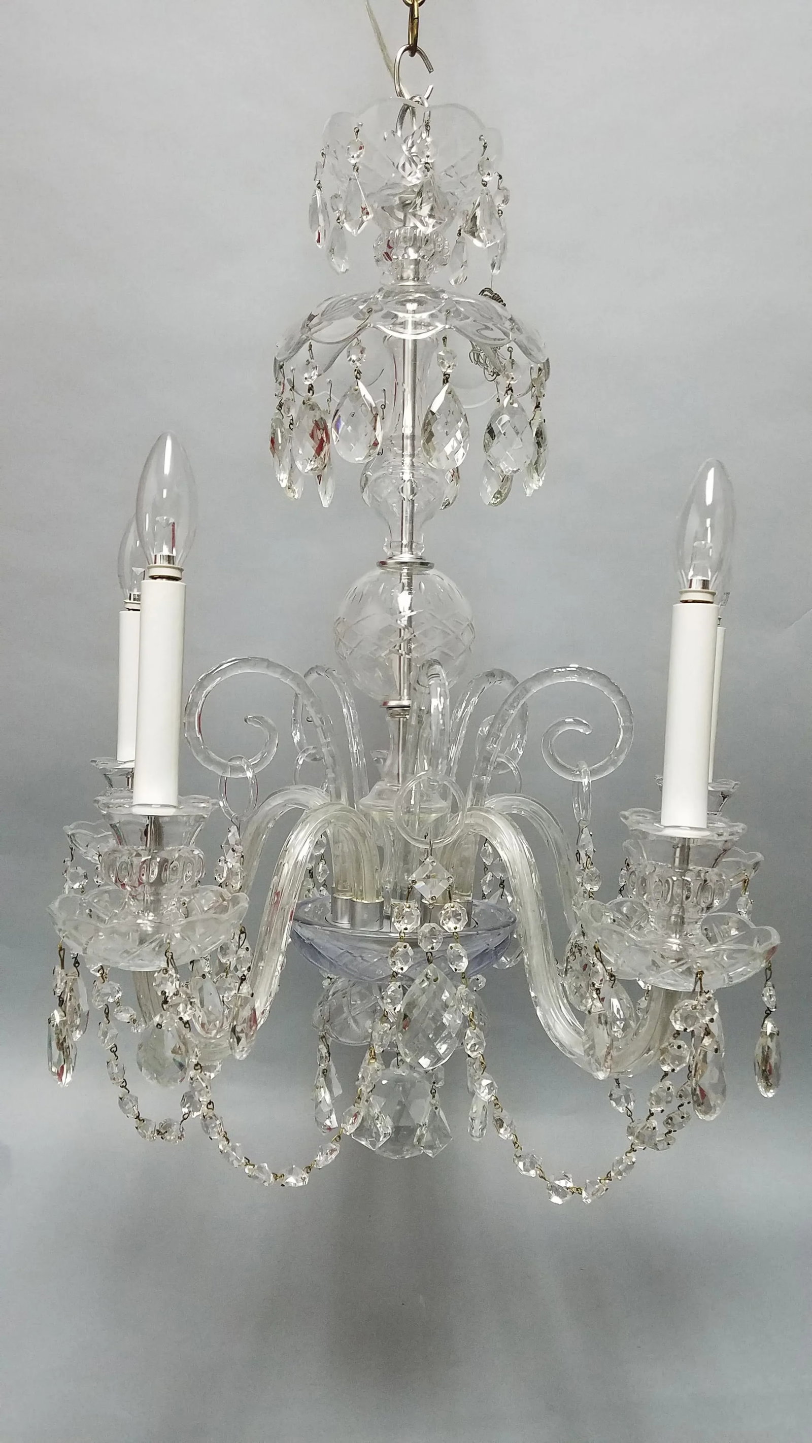 1920s Traditional Crystal 5 Arm Chandelier - 13