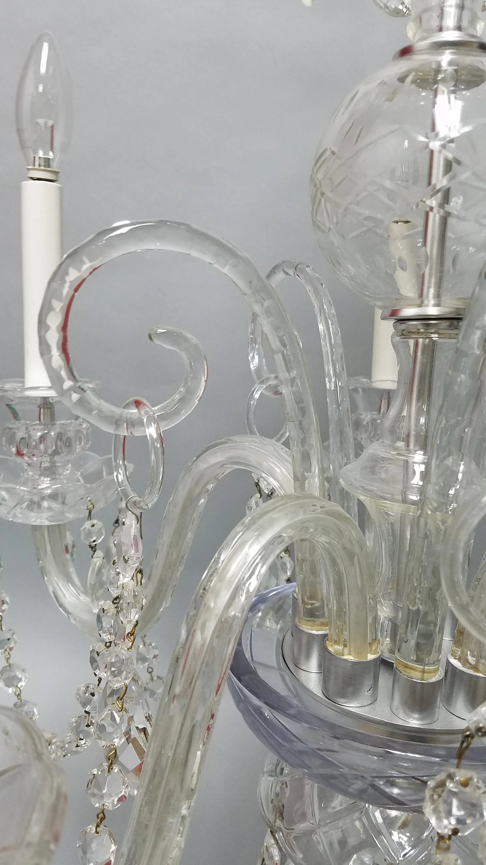 1920s Traditional Crystal 5 Arm Chandelier - 3