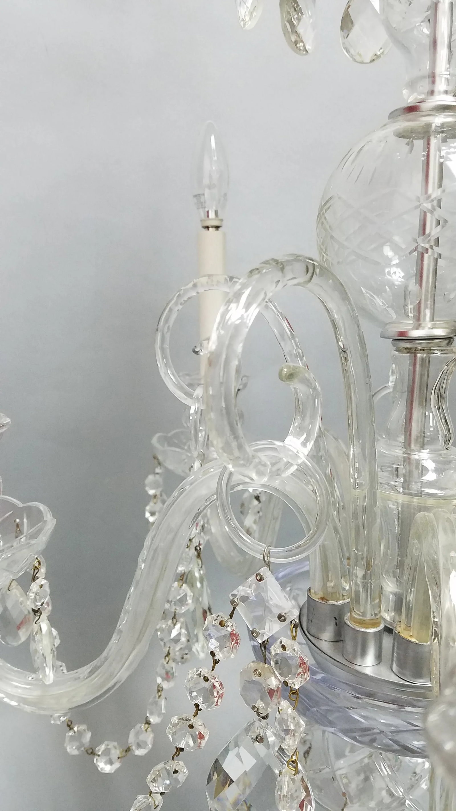 1920s Traditional Crystal 5 Arm Chandelier - 6