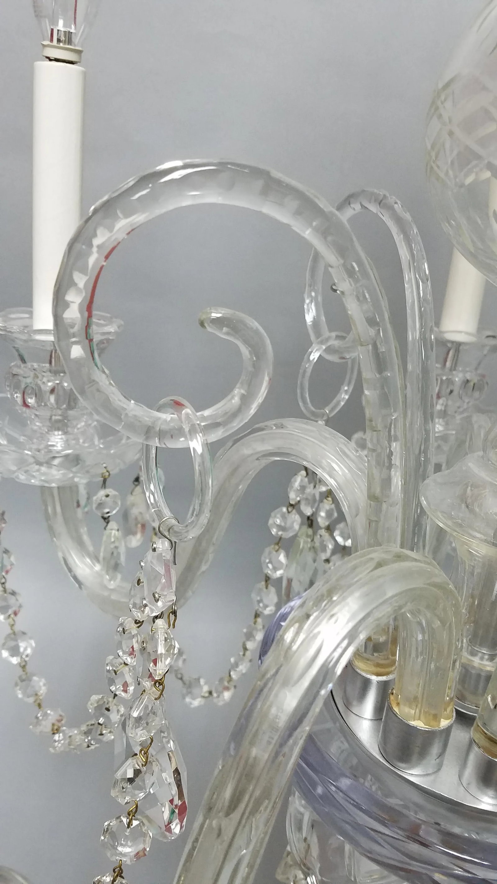 1920s Traditional Crystal 5 Arm Chandelier - 7