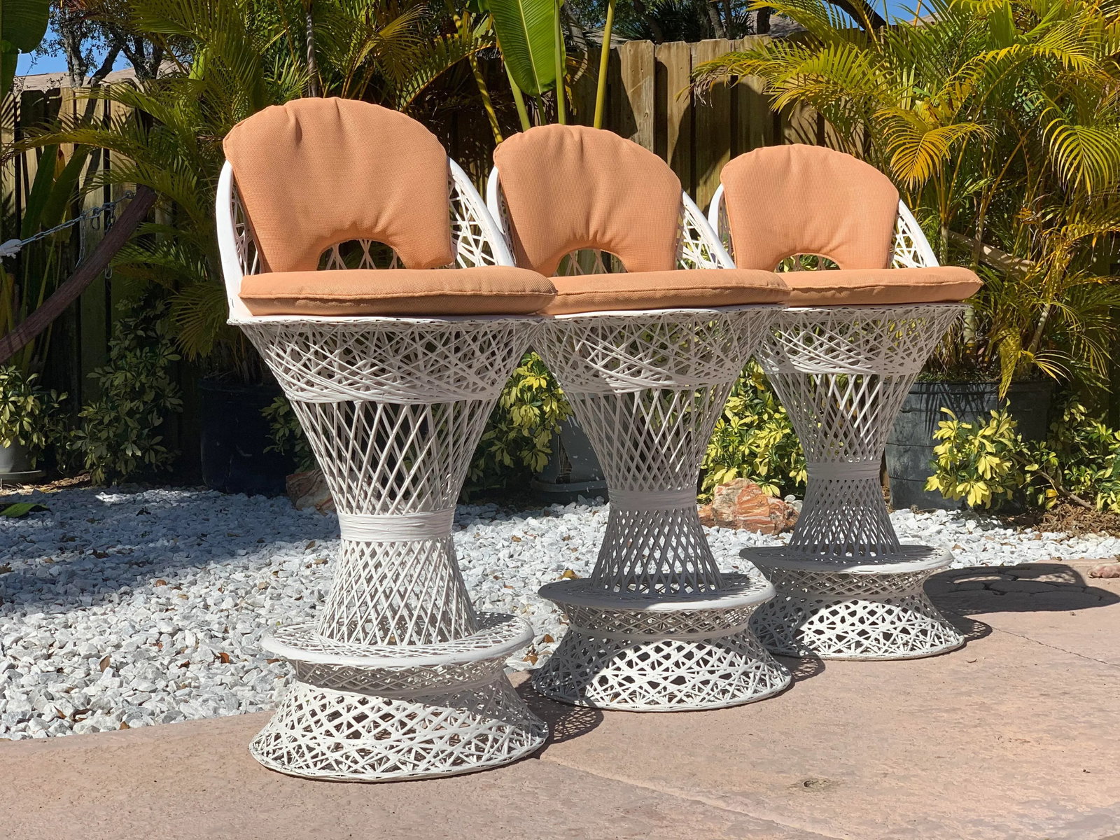 Russell Woodard Spun Fiberglass Barstools - Set of 3 - 3