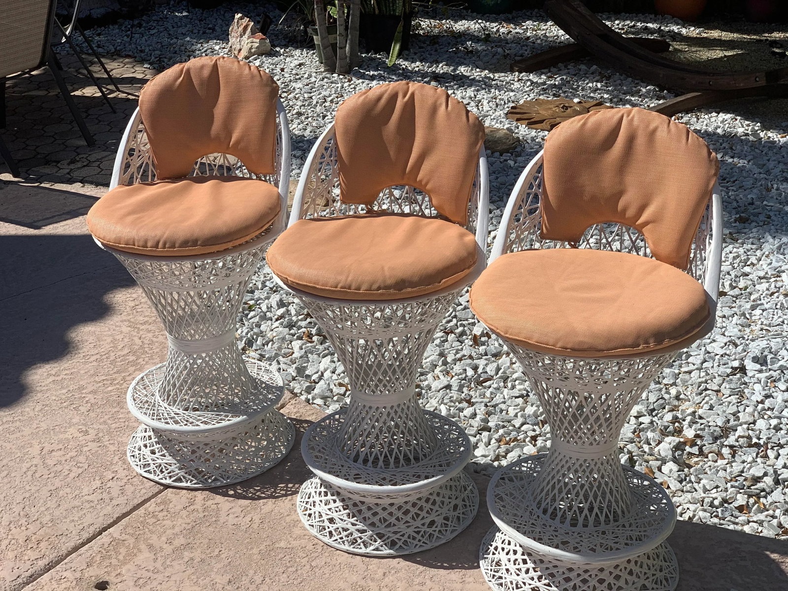 Russell Woodard Spun Fiberglass Barstools - Set of 3 - 5
