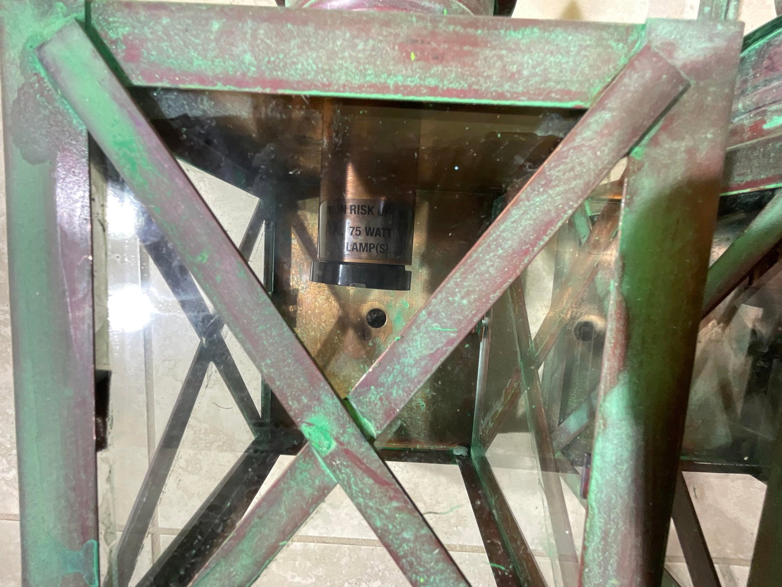 Funky Pair of Solid Copper Wall Lantern -13"h X 5"w X 5".75 D - 10