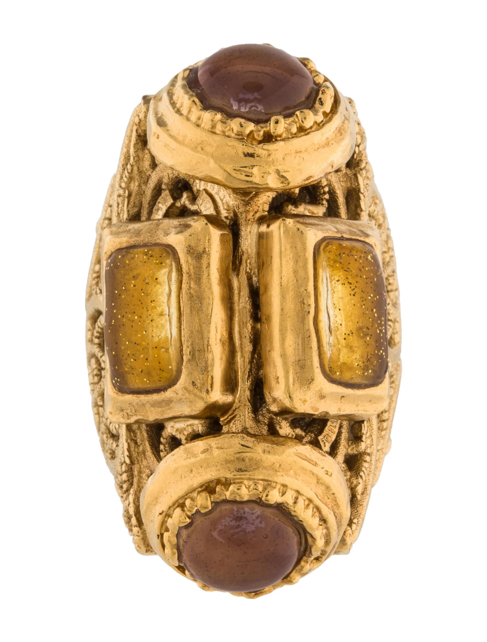 2011 Chanel Ring Size 6.5 Gripoix Metiers d'Art Paris Byzance Goossens Runway Fall Filigree Gold Pla - 2