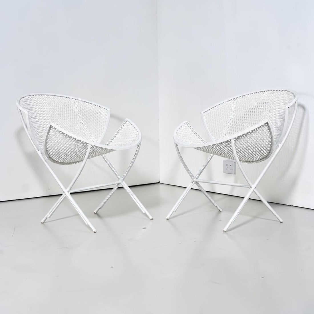 1950s Orange Slice Patio Chairs Maurizio Tempestini for Salterini - a Pair, Attributed - 3