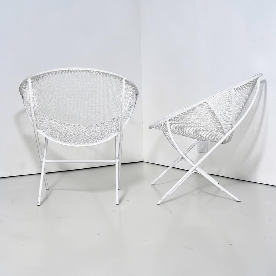 1950s Orange Slice Patio Chairs Maurizio Tempestini for Salterini - a Pair, Attributed - 4