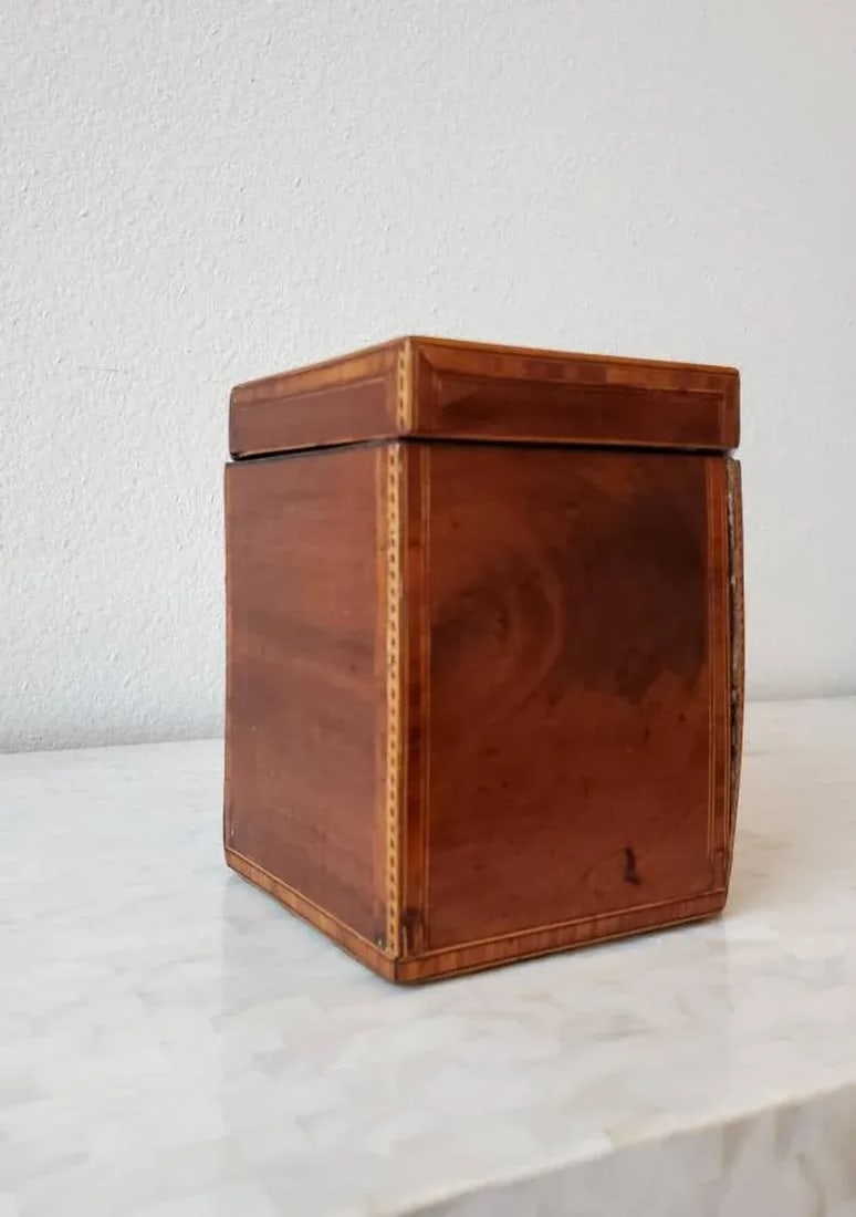 18th/19th Century English Marquetry Inlaid Tea Caddy - 7