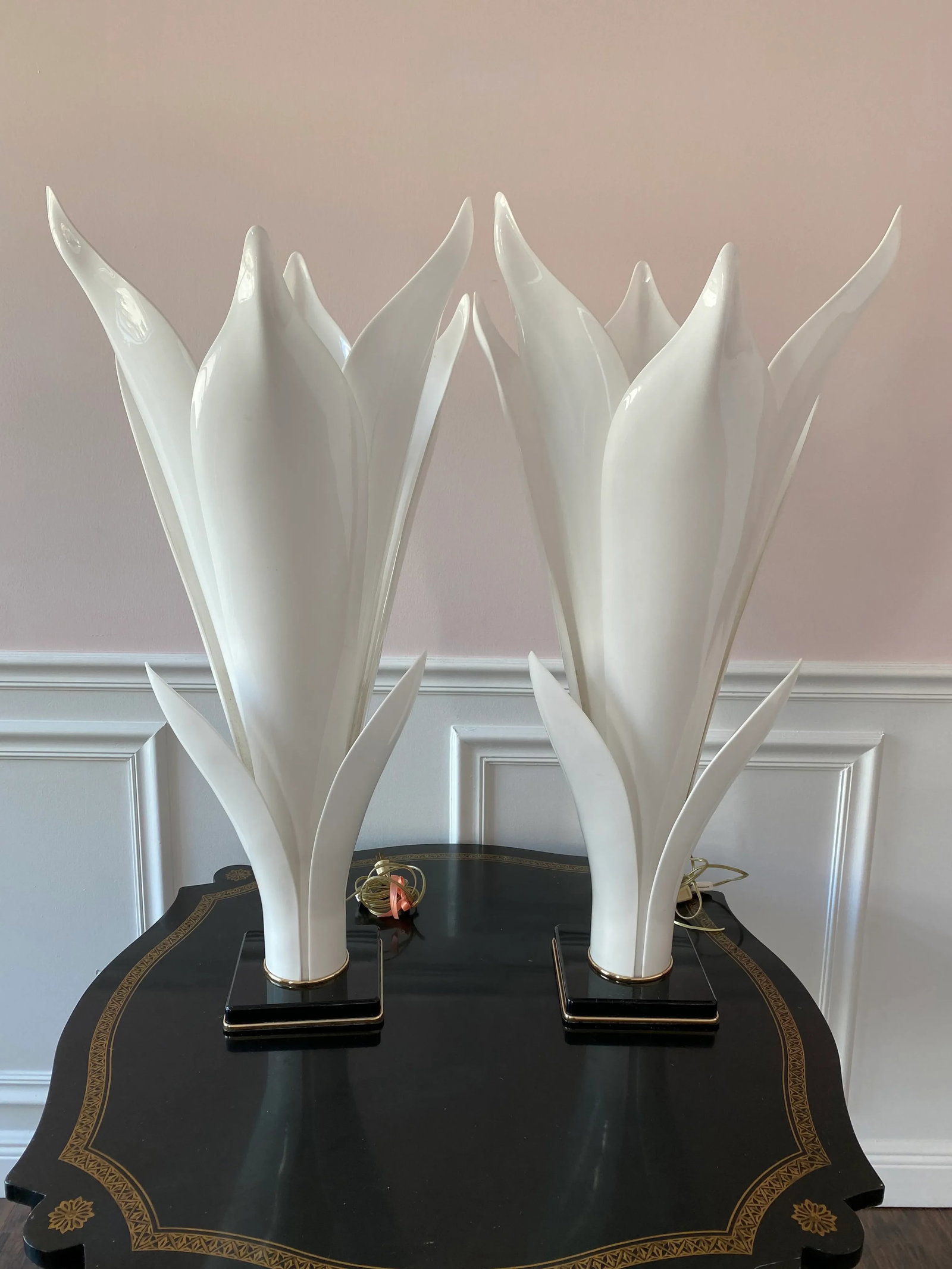 1980s Rougier Lucite Table Lamps - a Pair - 11