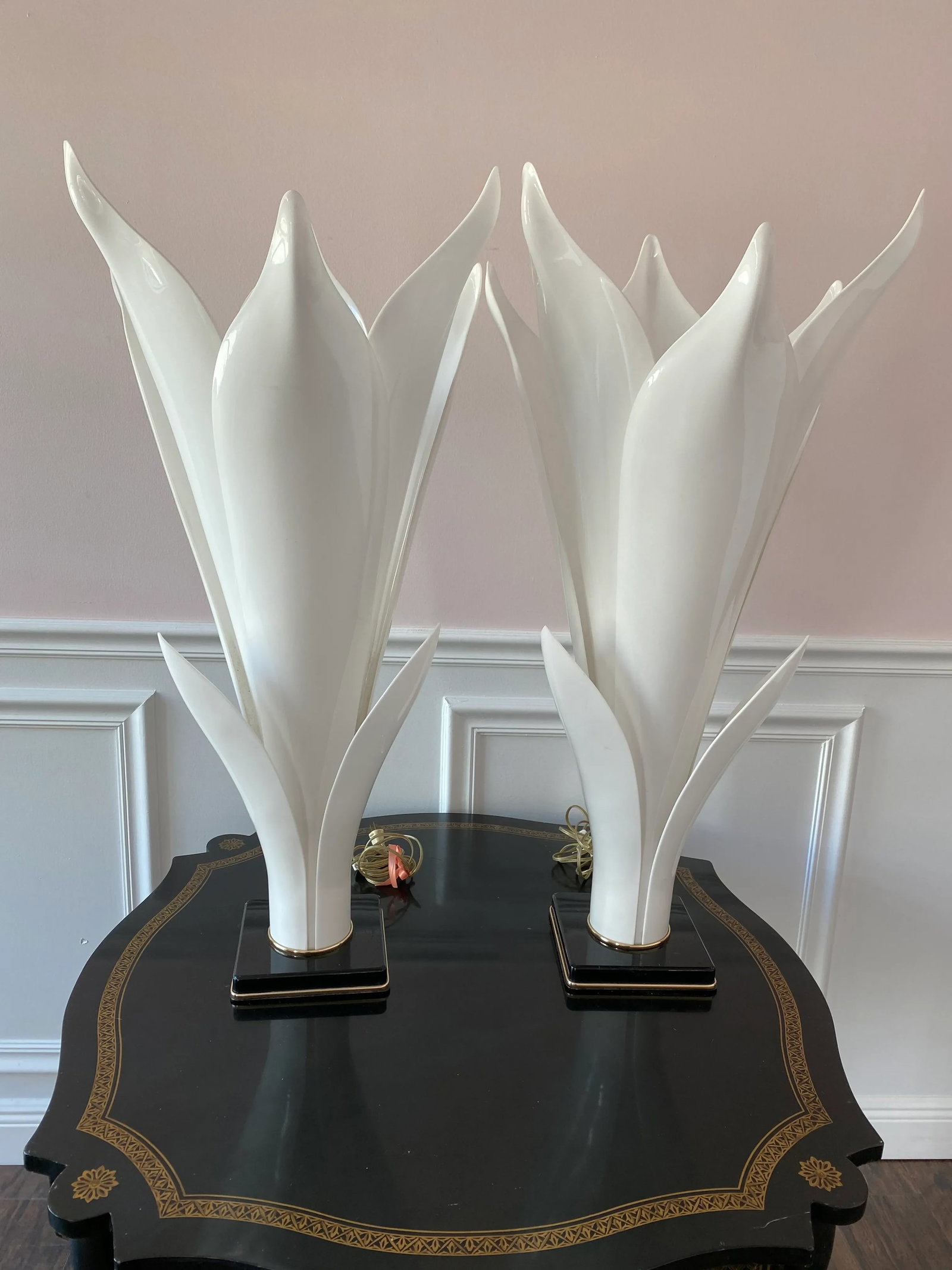 1980s Rougier Lucite Table Lamps - a Pair - 2