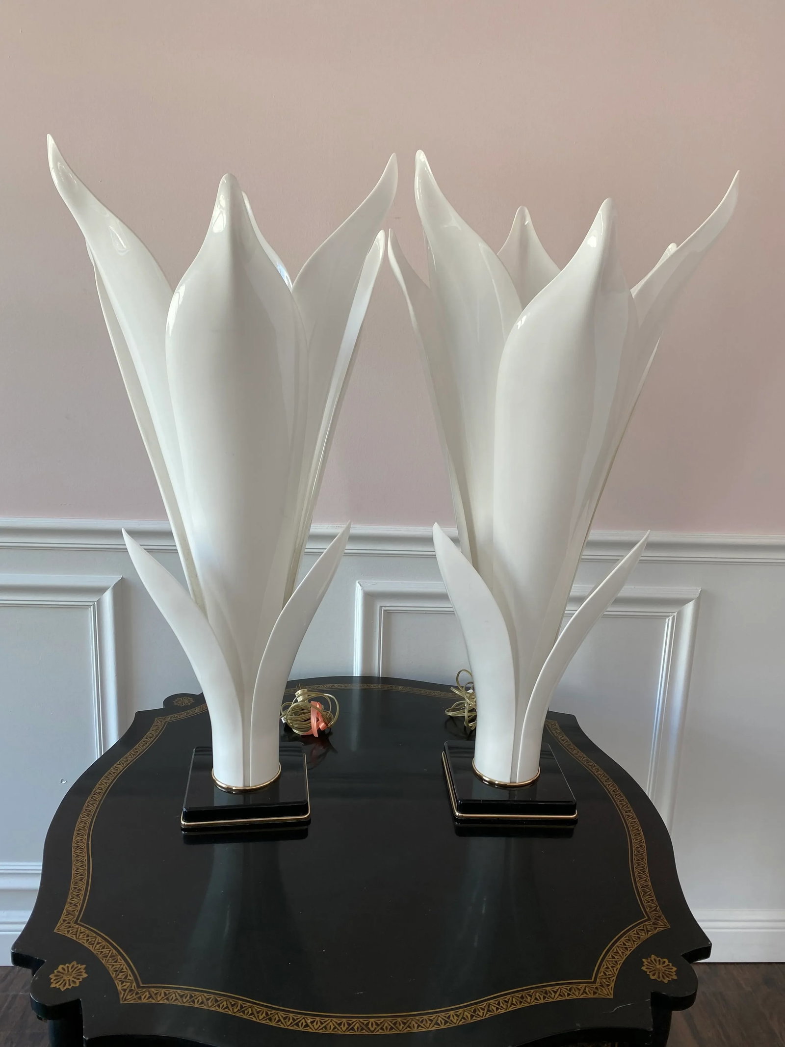 1980s Rougier Lucite Table Lamps - a Pair - 3