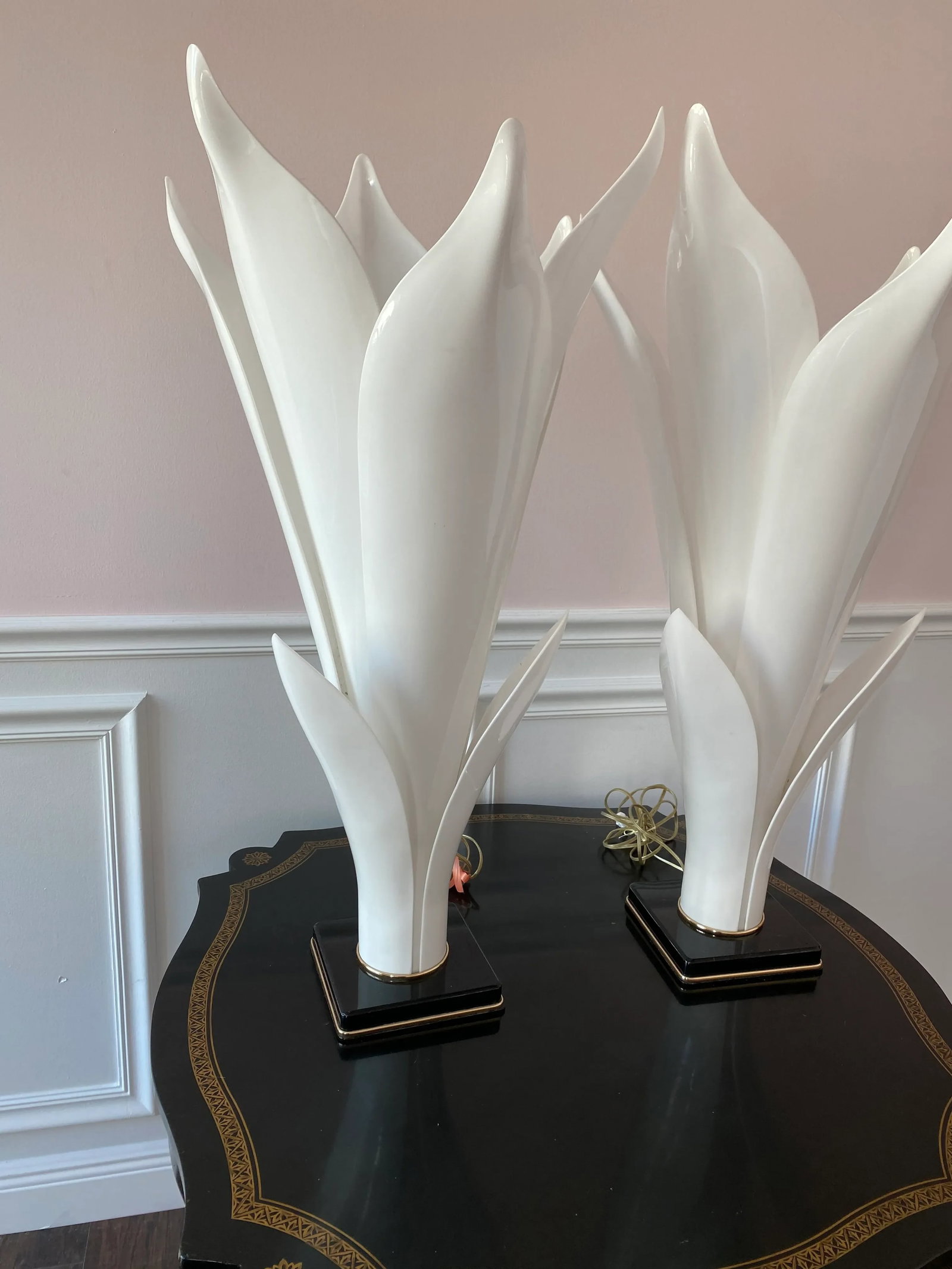 1980s Rougier Lucite Table Lamps - a Pair - 4