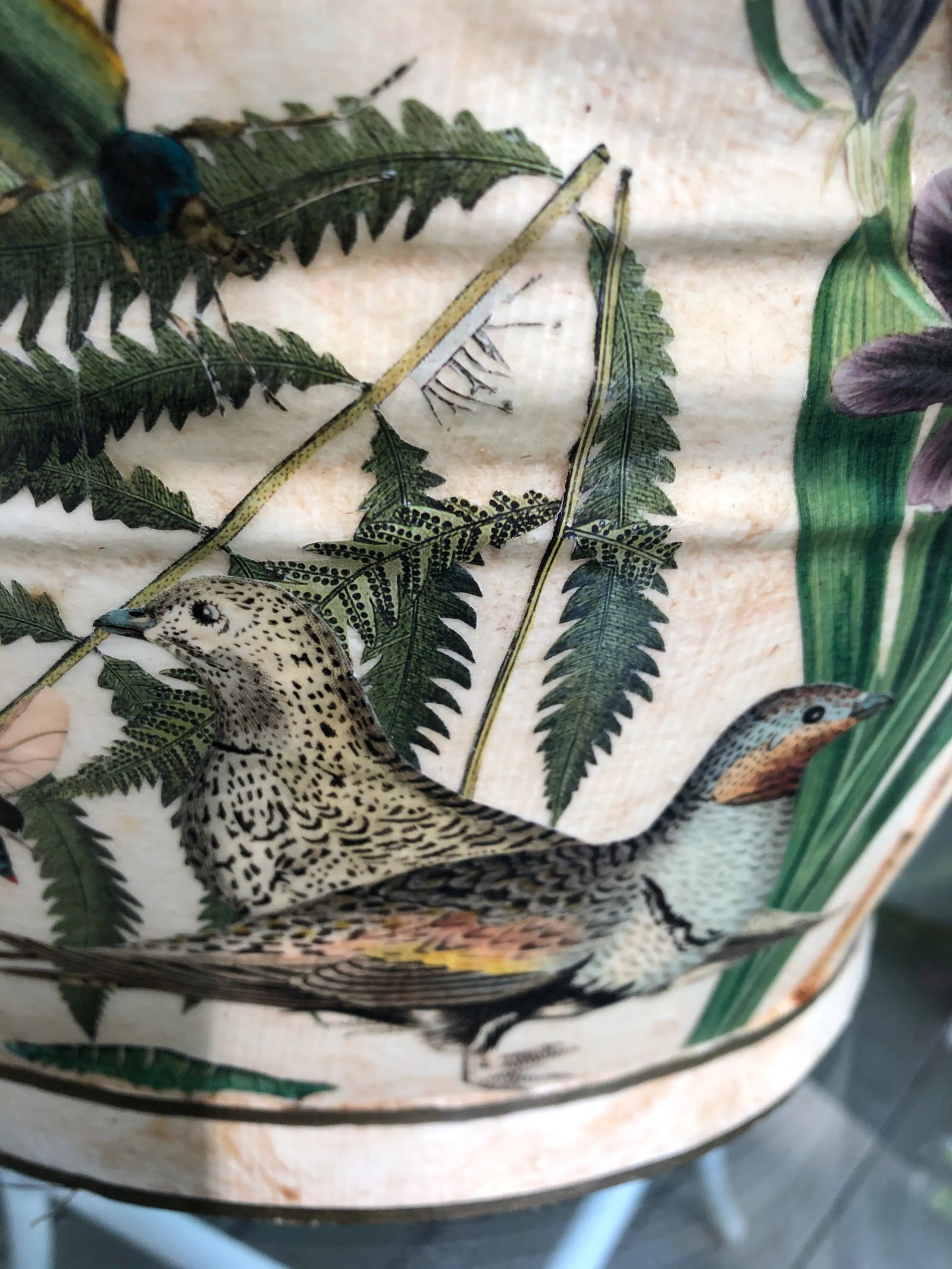 1990s French Footbath With Susan Carson Decoupage - 4