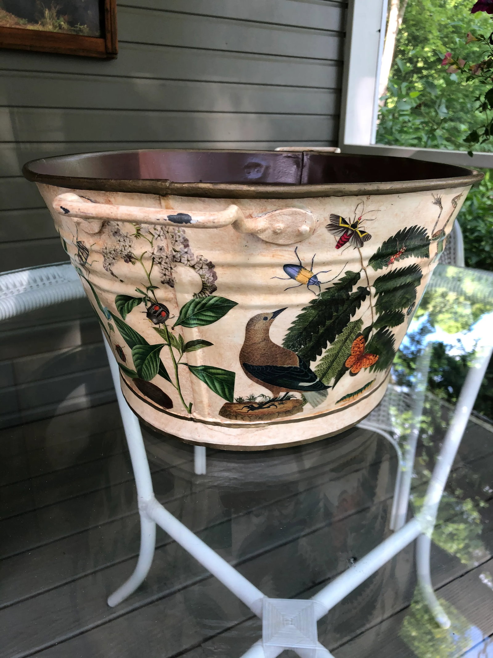 1990s French Footbath With Susan Carson Decoupage - 6