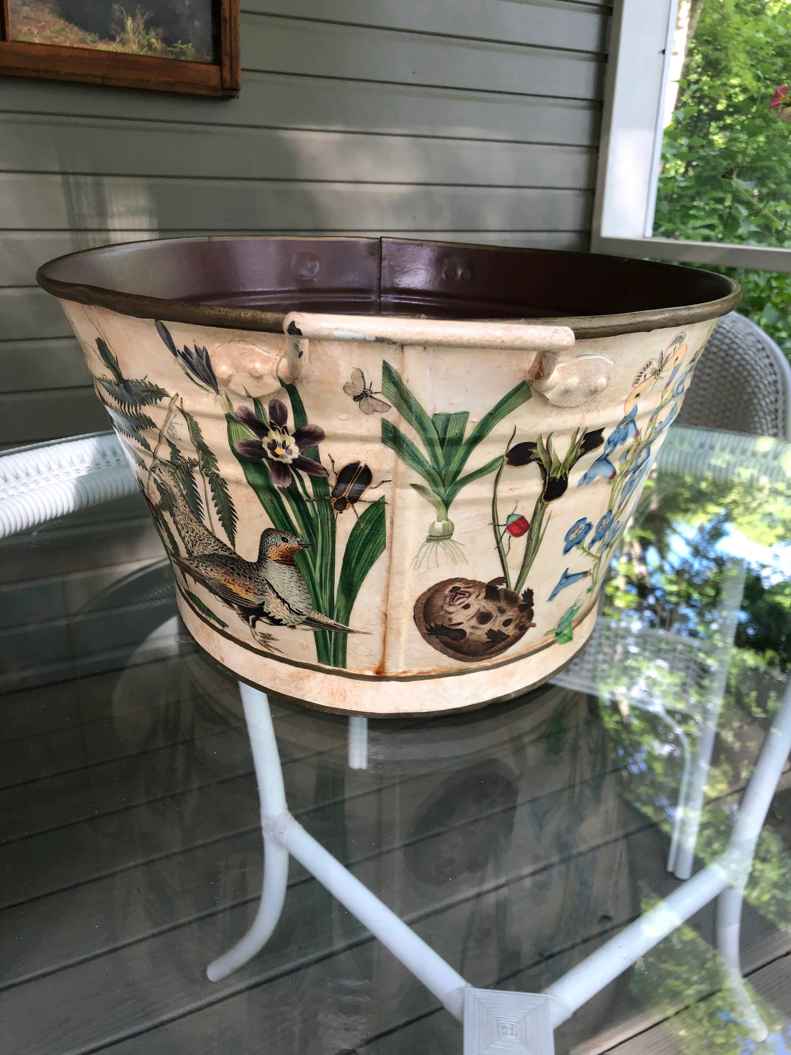 1990s French Footbath With Susan Carson Decoupage - 7