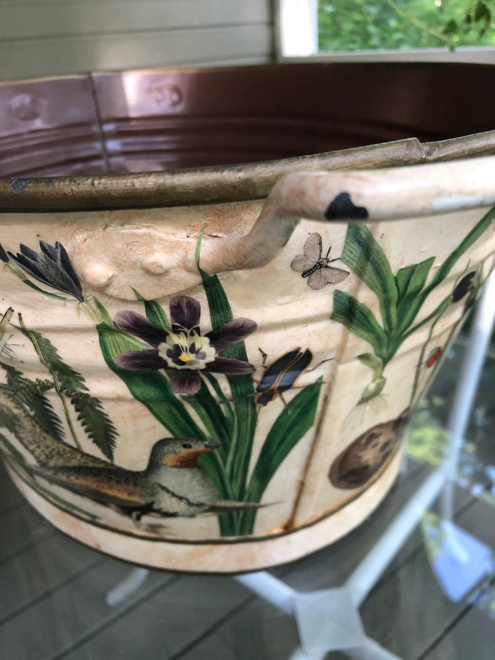 1990s French Footbath With Susan Carson Decoupage - 9