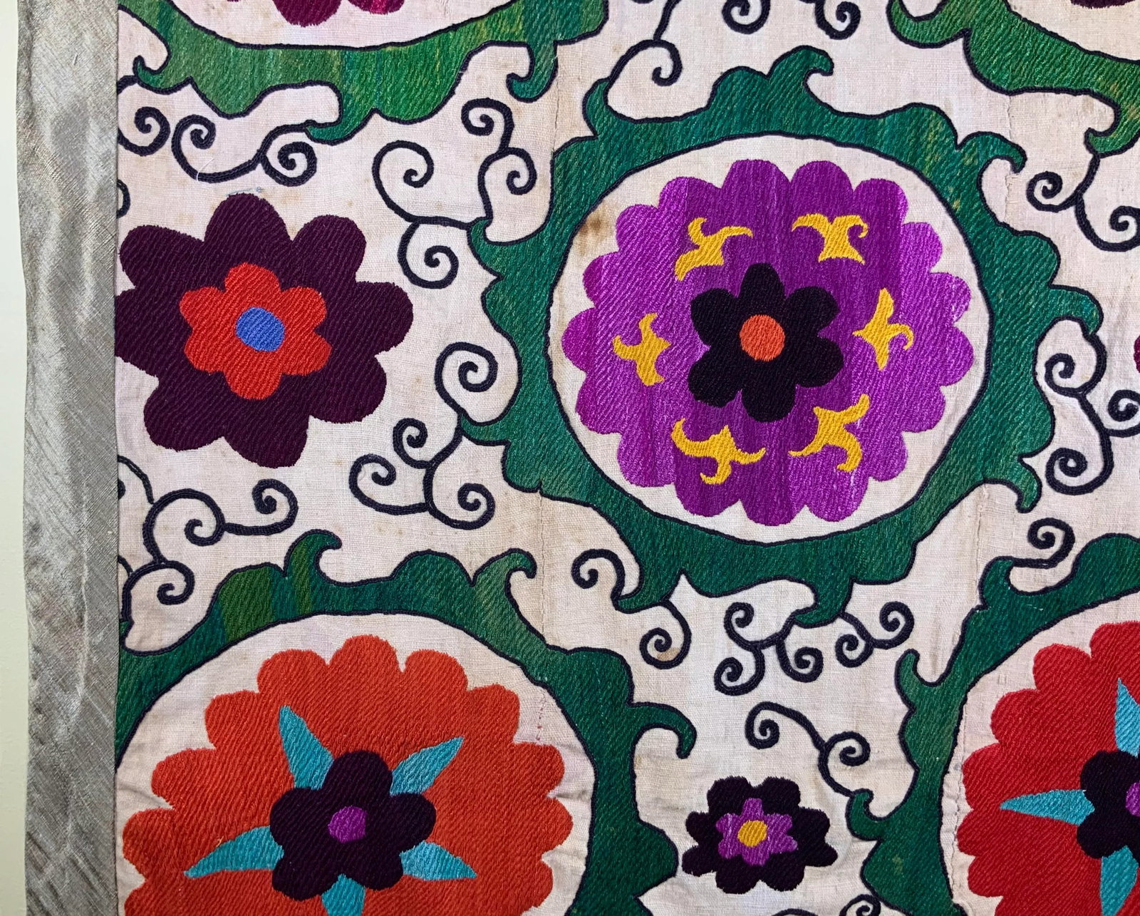 Antique Suzani Panel Wall Hanging - 10
