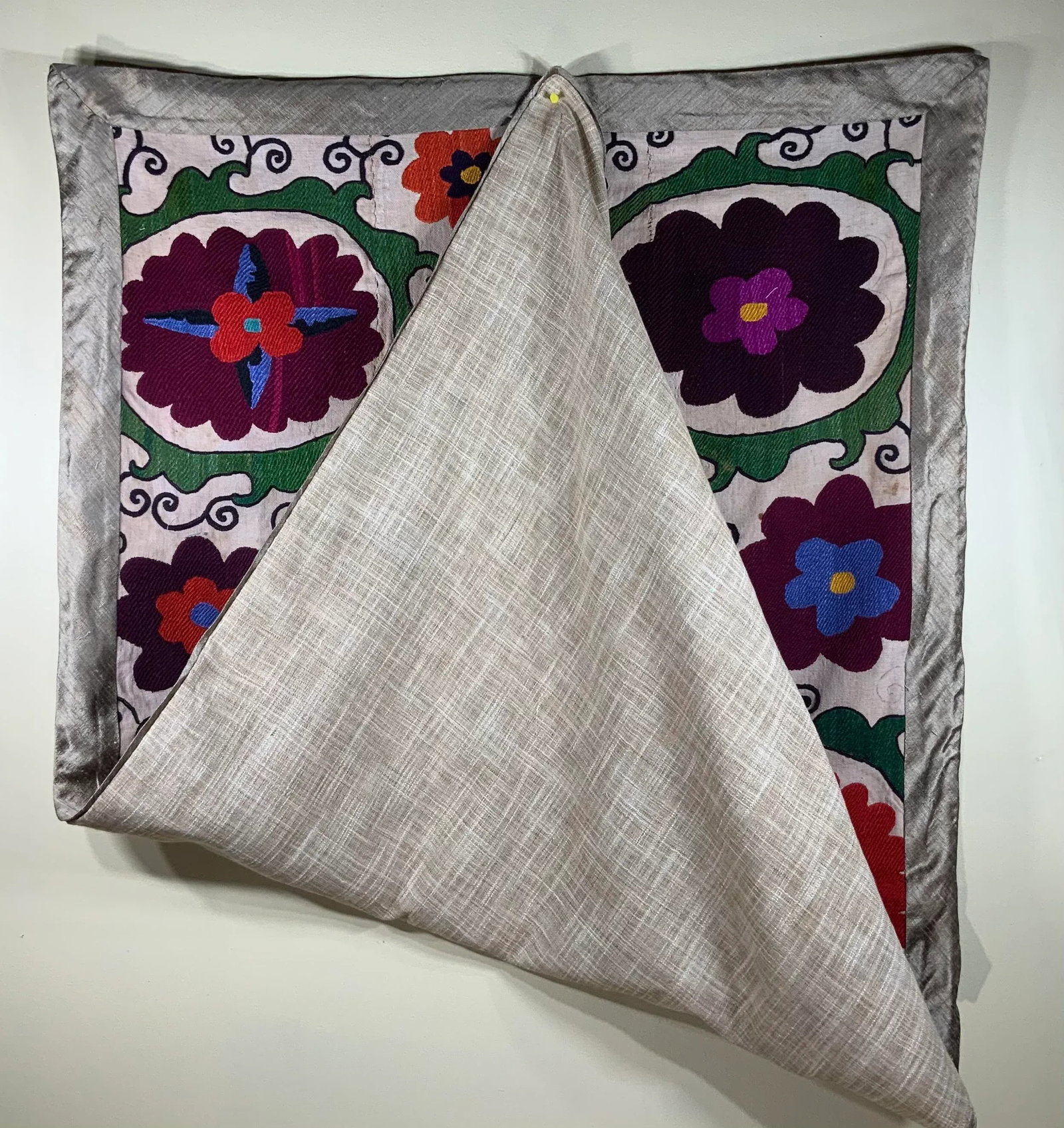 Antique Suzani Panel Wall Hanging - 11