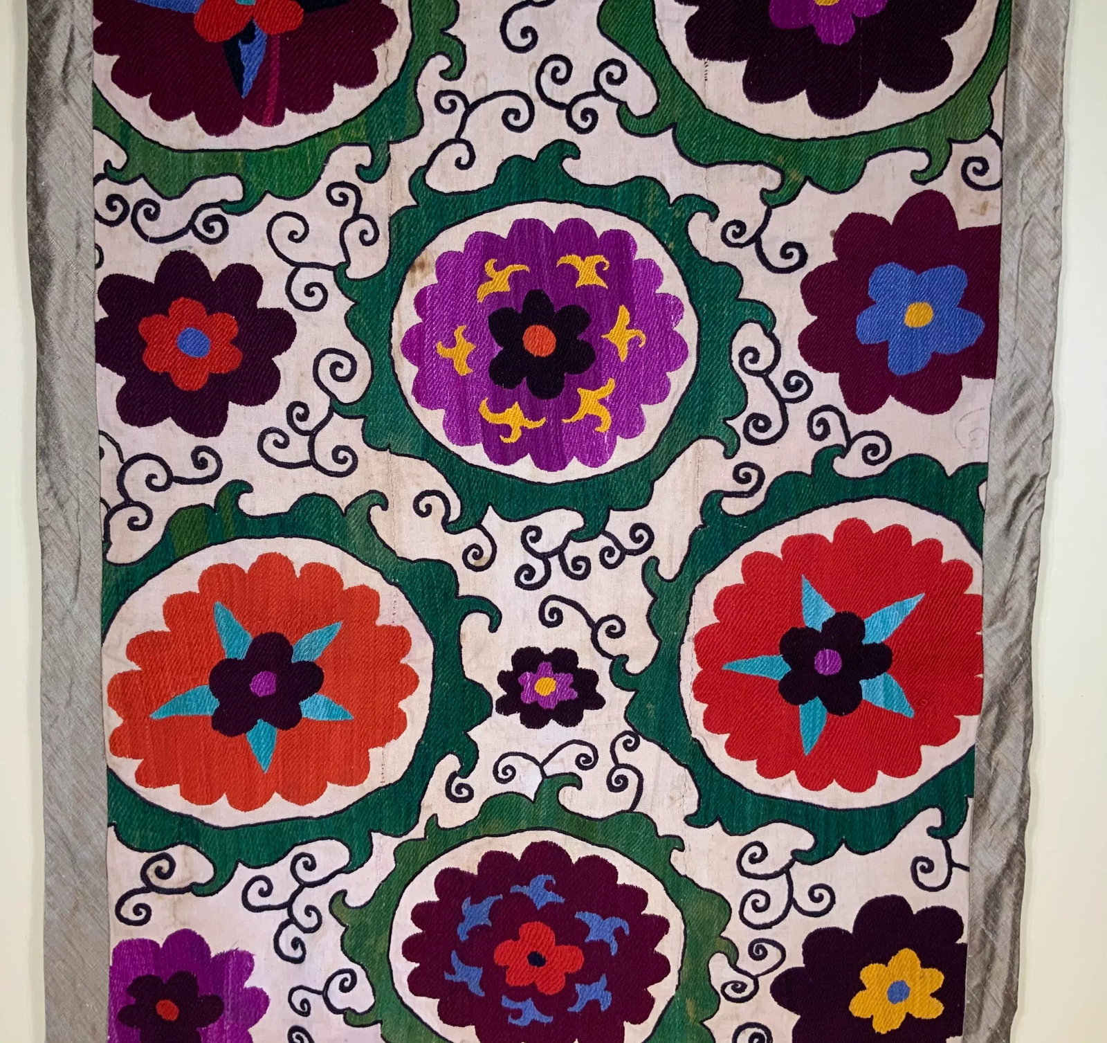 Antique Suzani Panel Wall Hanging - 4