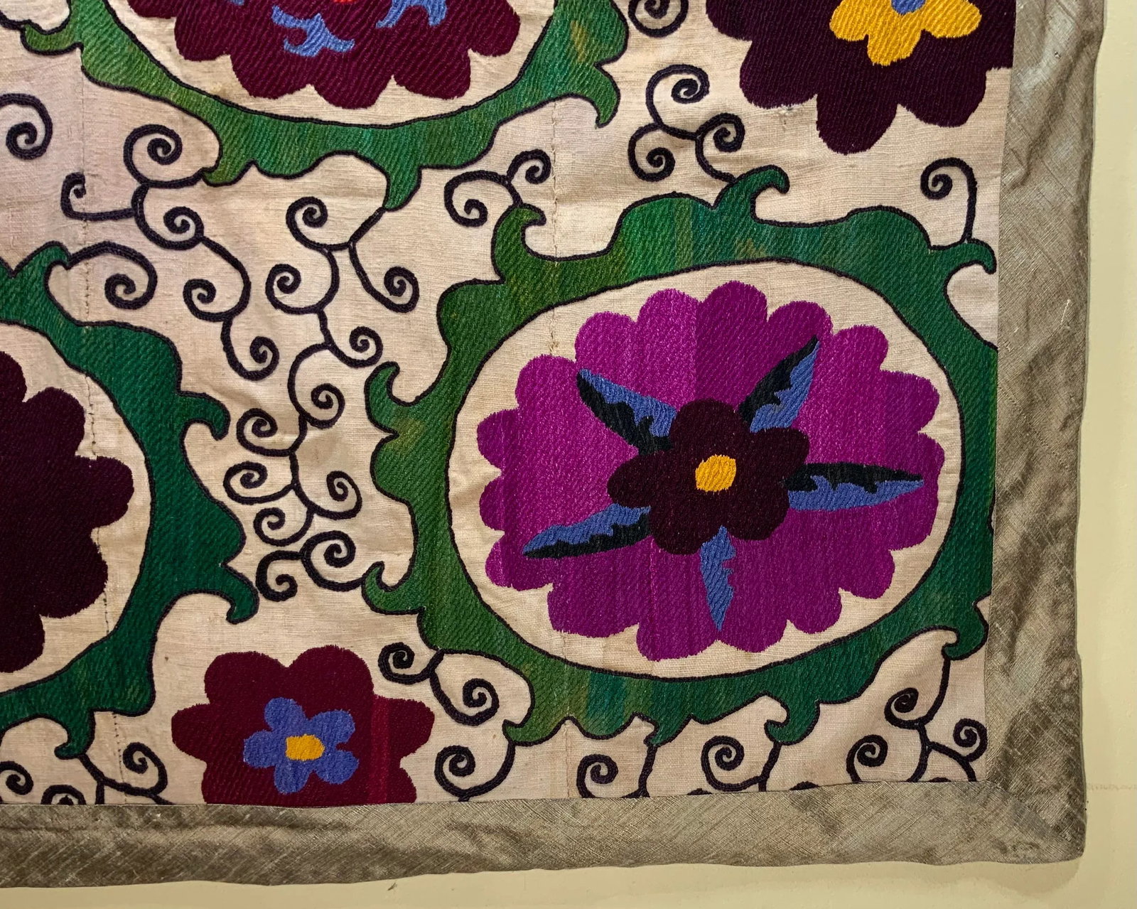 Antique Suzani Panel Wall Hanging - 6