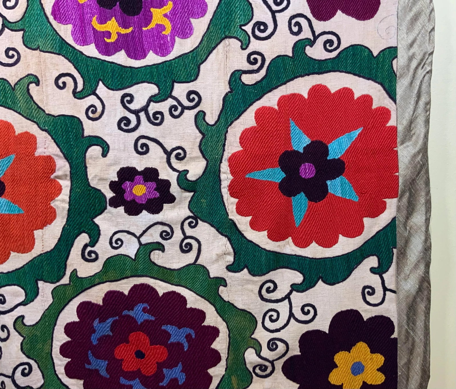 Antique Suzani Panel Wall Hanging - 7