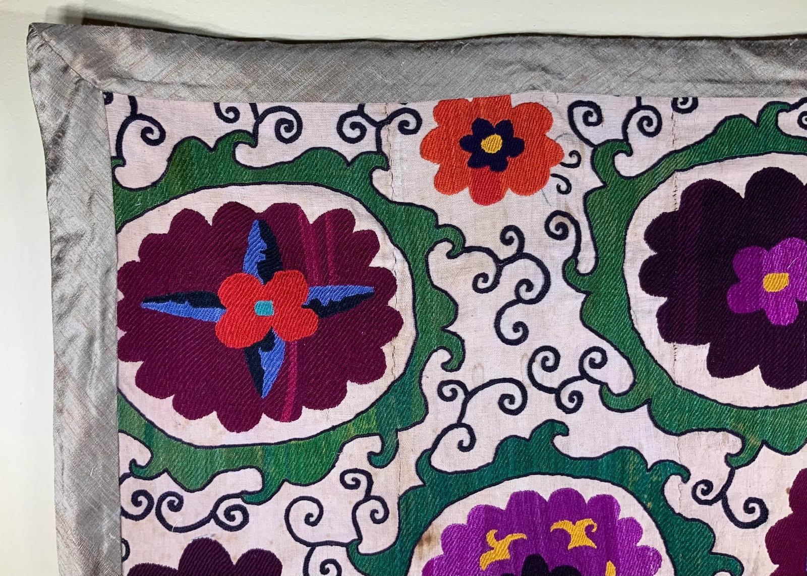 Antique Suzani Panel Wall Hanging - 8