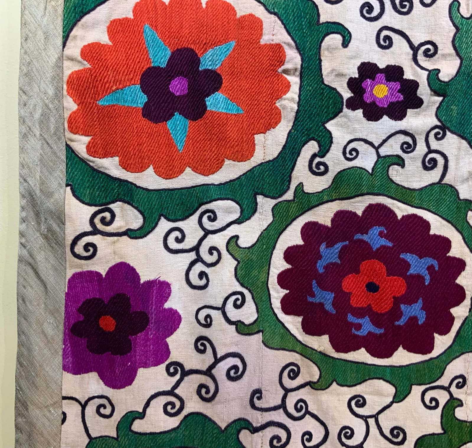 Antique Suzani Panel Wall Hanging - 9