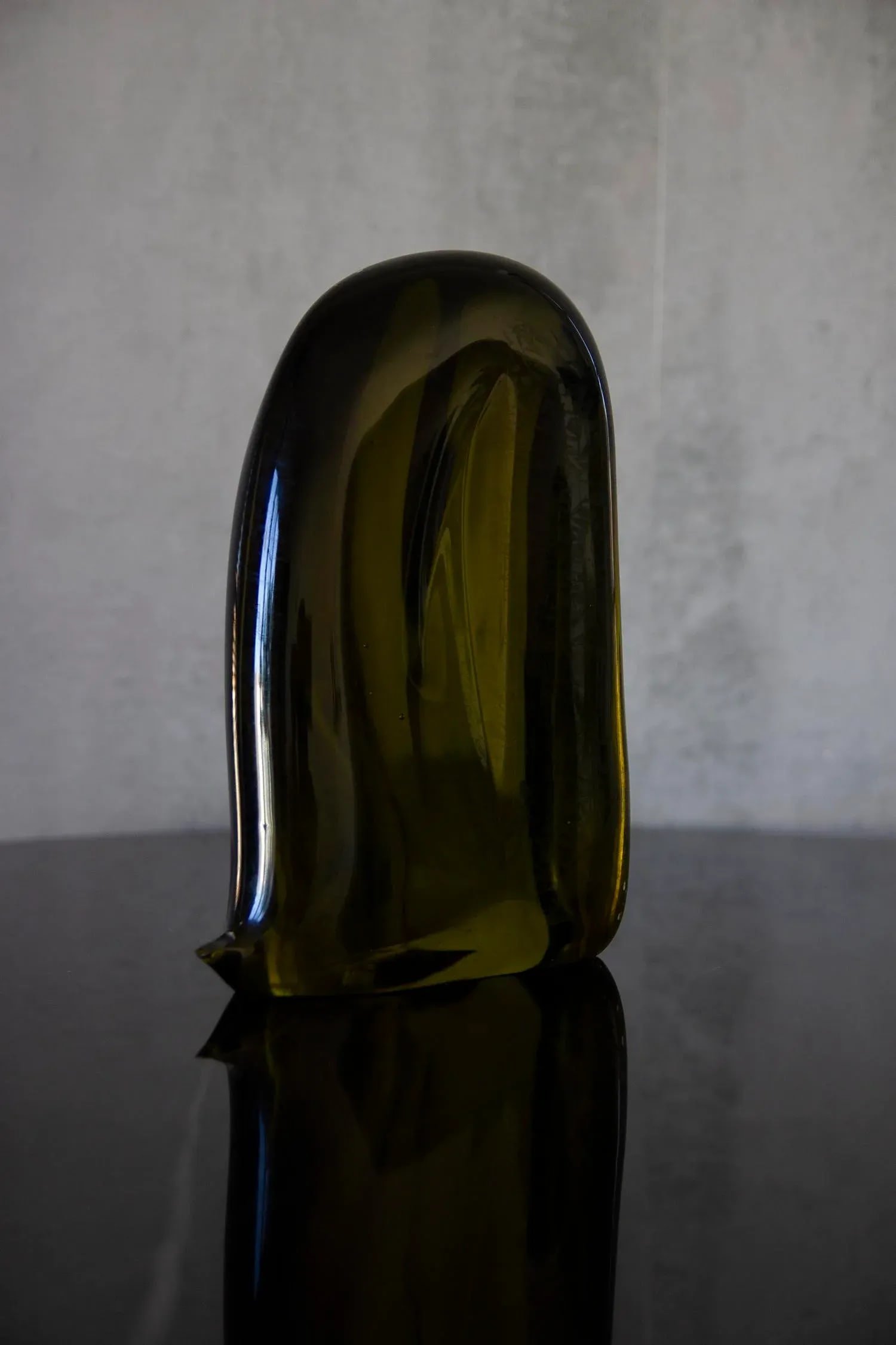 Vintage Mid-Century Modern Murano Amber Green Glass Bookends - a Pair - 2