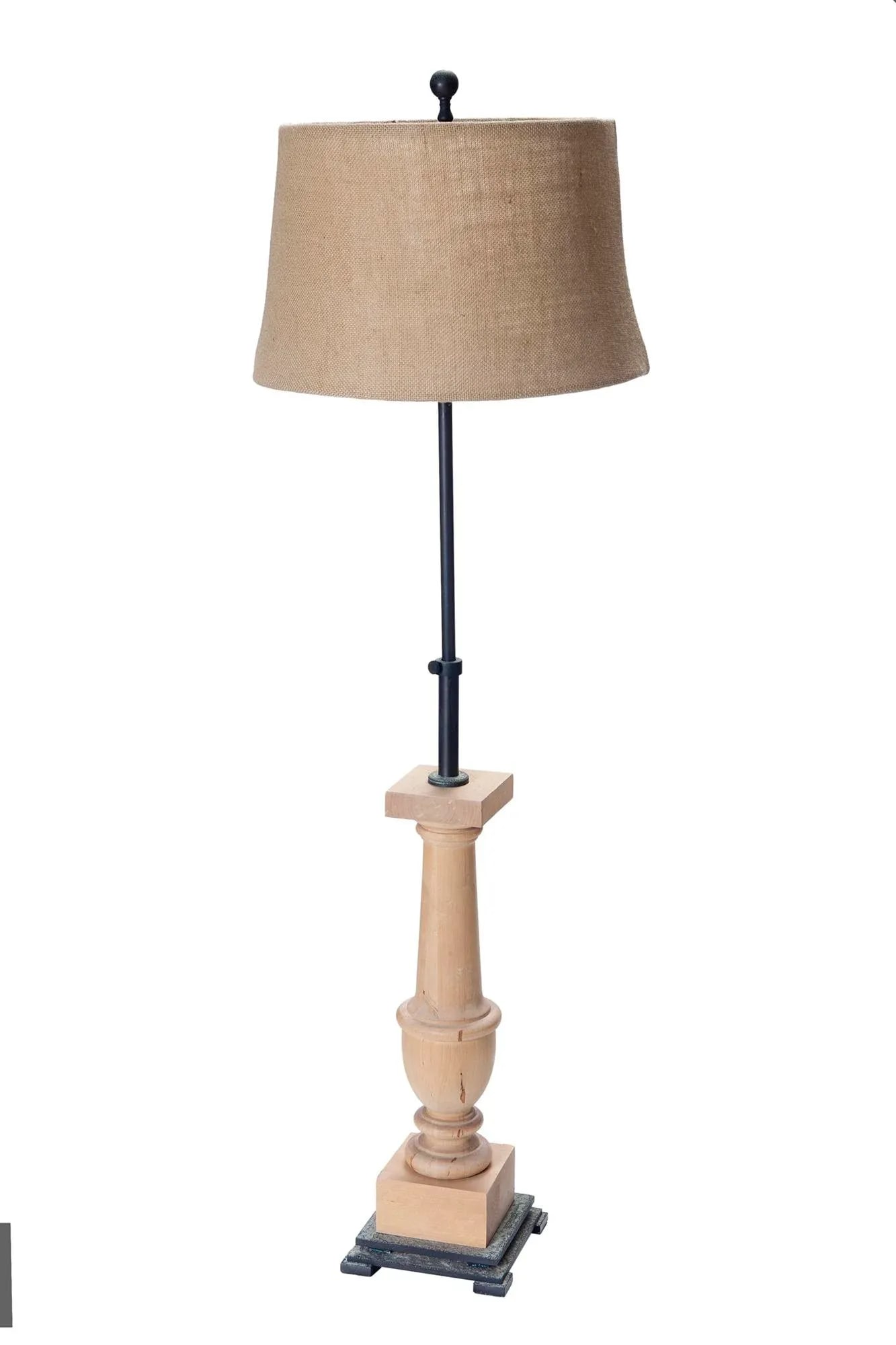 Early 20th Century Extendable Wood Column Table Lamp - 7