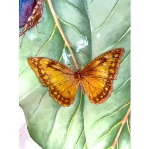 Vintage Mottahedeh Leaf & Butterfly Serving Dish - 5