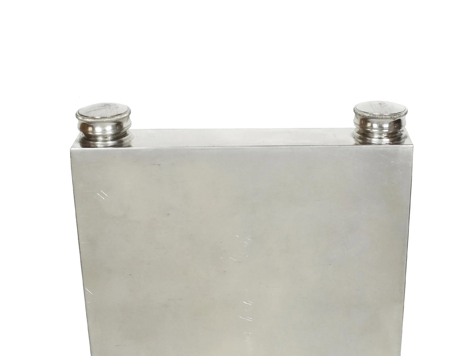 Early 20th Century Silver Plated Abercrombie & Fitch Double Divided Flask With Leather Case, England - 3